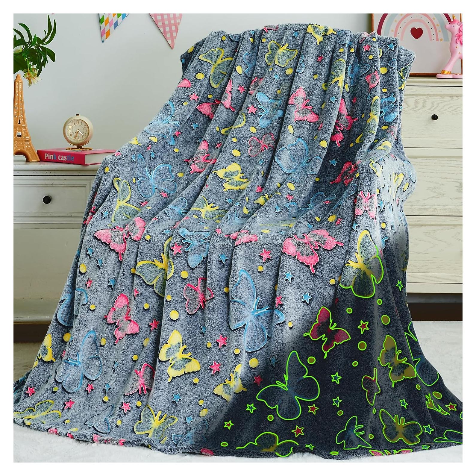 Manta Brillante Mariposa Inhand 127x152 cm para Niñas