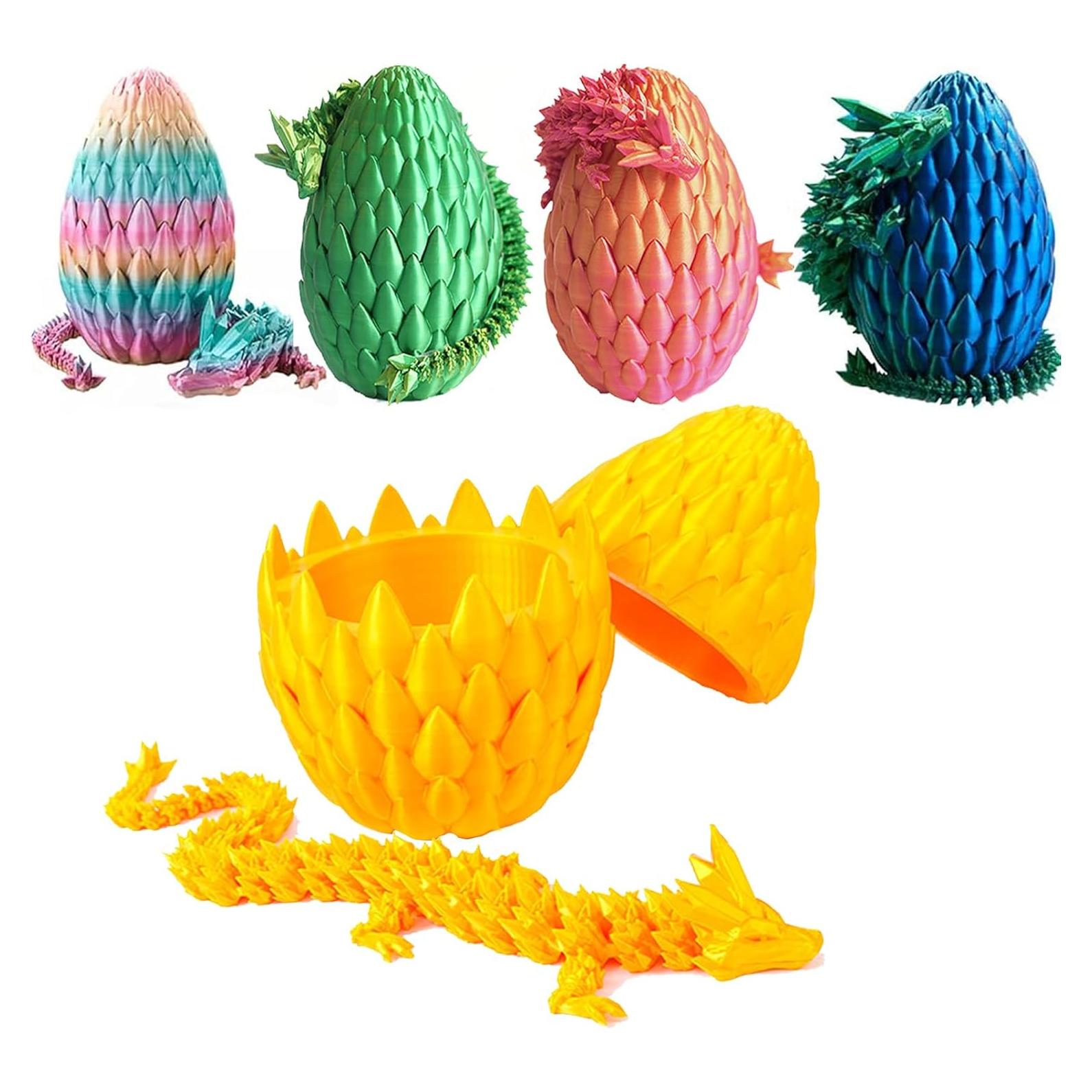 Huevo de Dragón 3D Qxbuhe 30 cm Amarillo Decoración