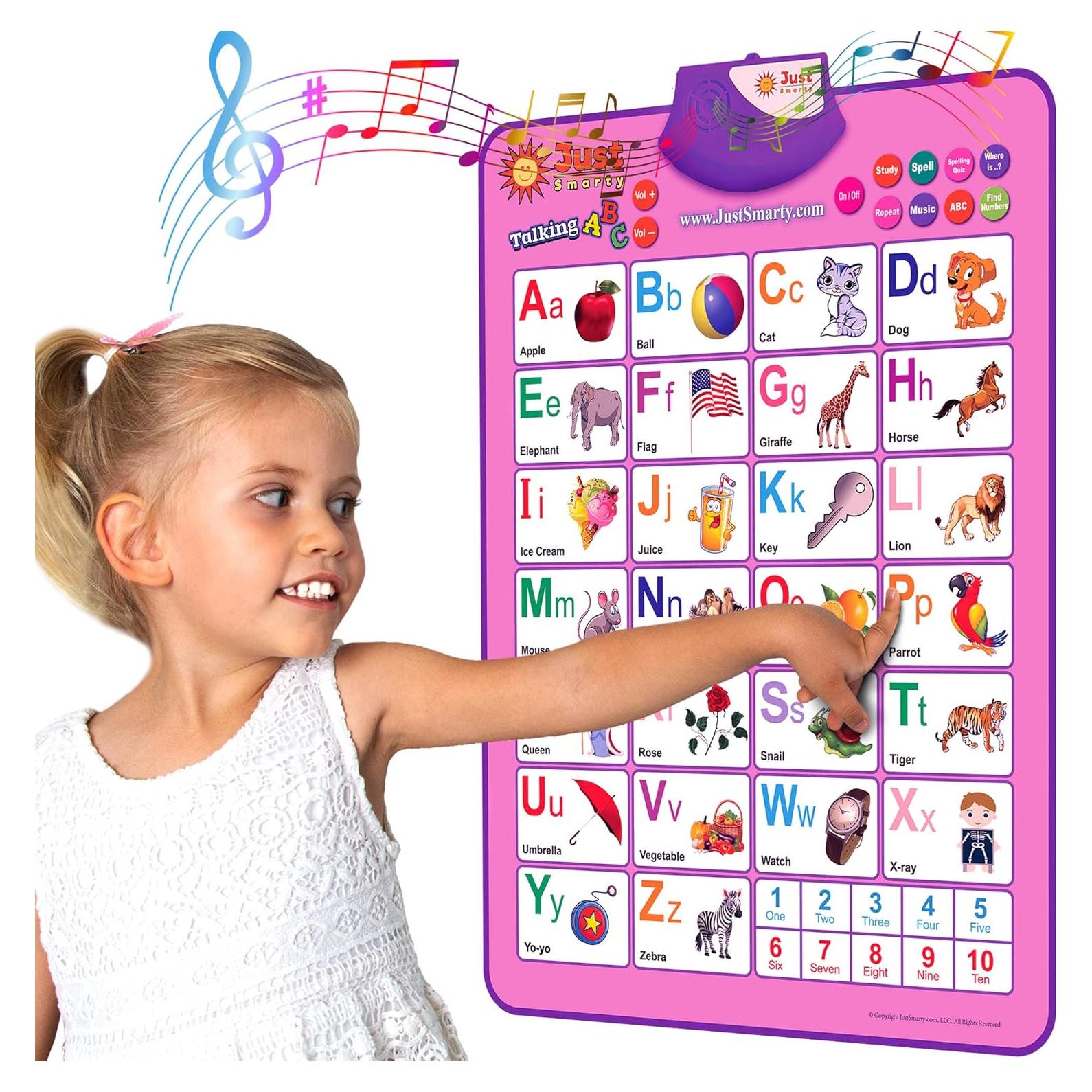 Póster Interactivo Just Smarty ABCs y 123s Rosa 63.5x43.2cm