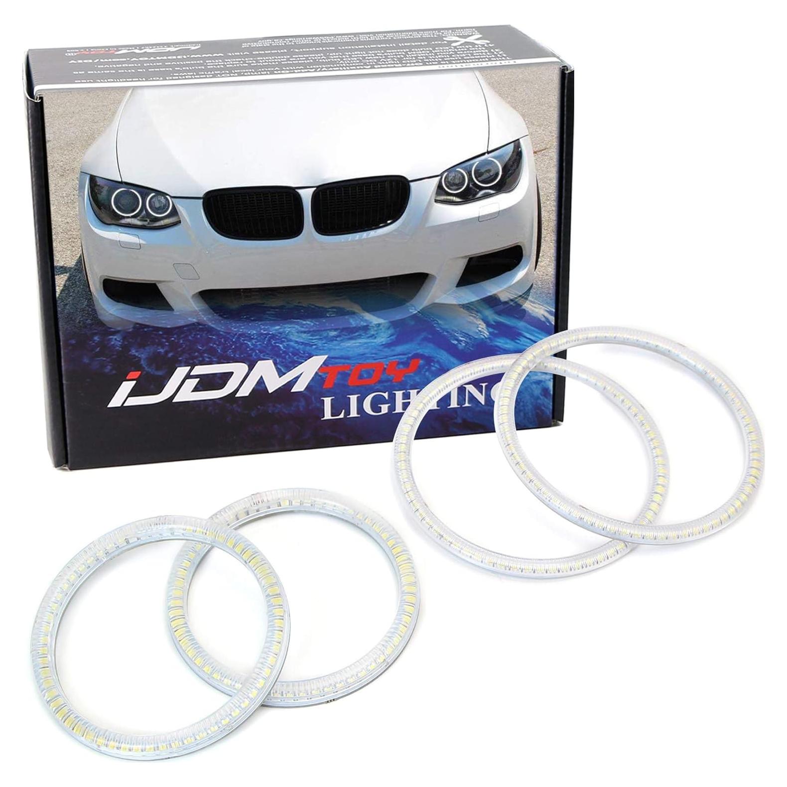 Kit Anillos Halo LED iJDMTOY 7000K Xenon Blanco para BMW E92 E93