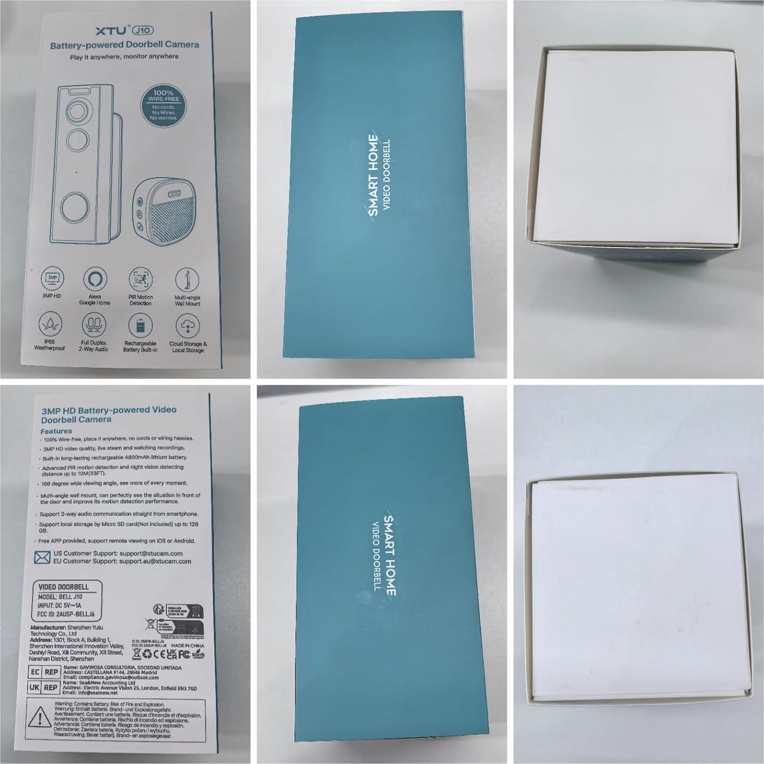 Cámara de Timbre XTU J10 2K Inalámbrica con Audio Bidireccional