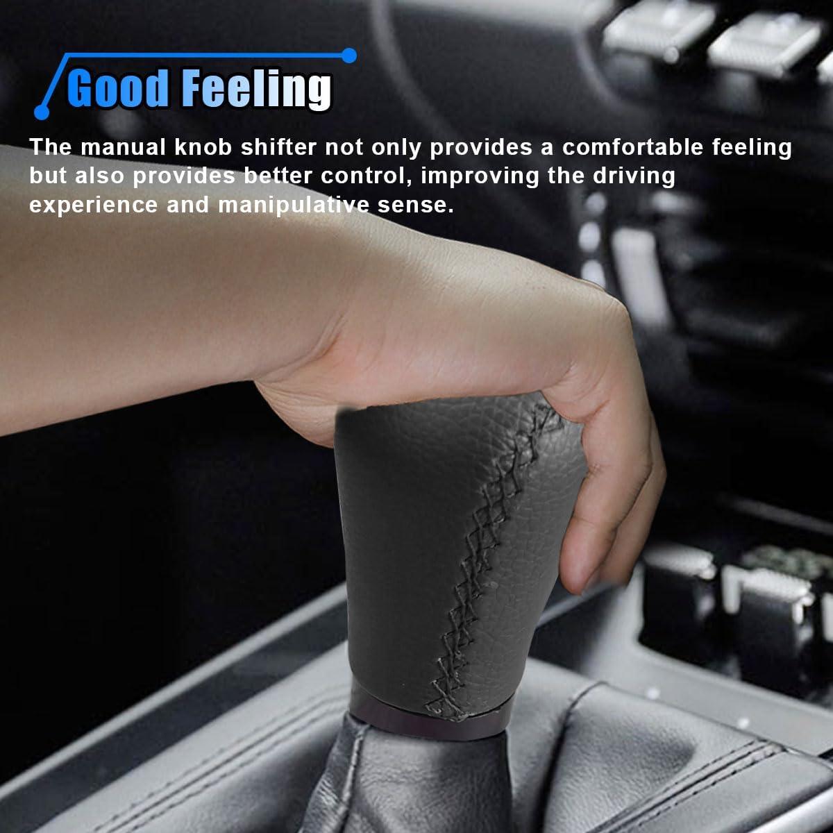 Perillas de Cambio Manual KITUREK 5 Velocidades Cuero Negro