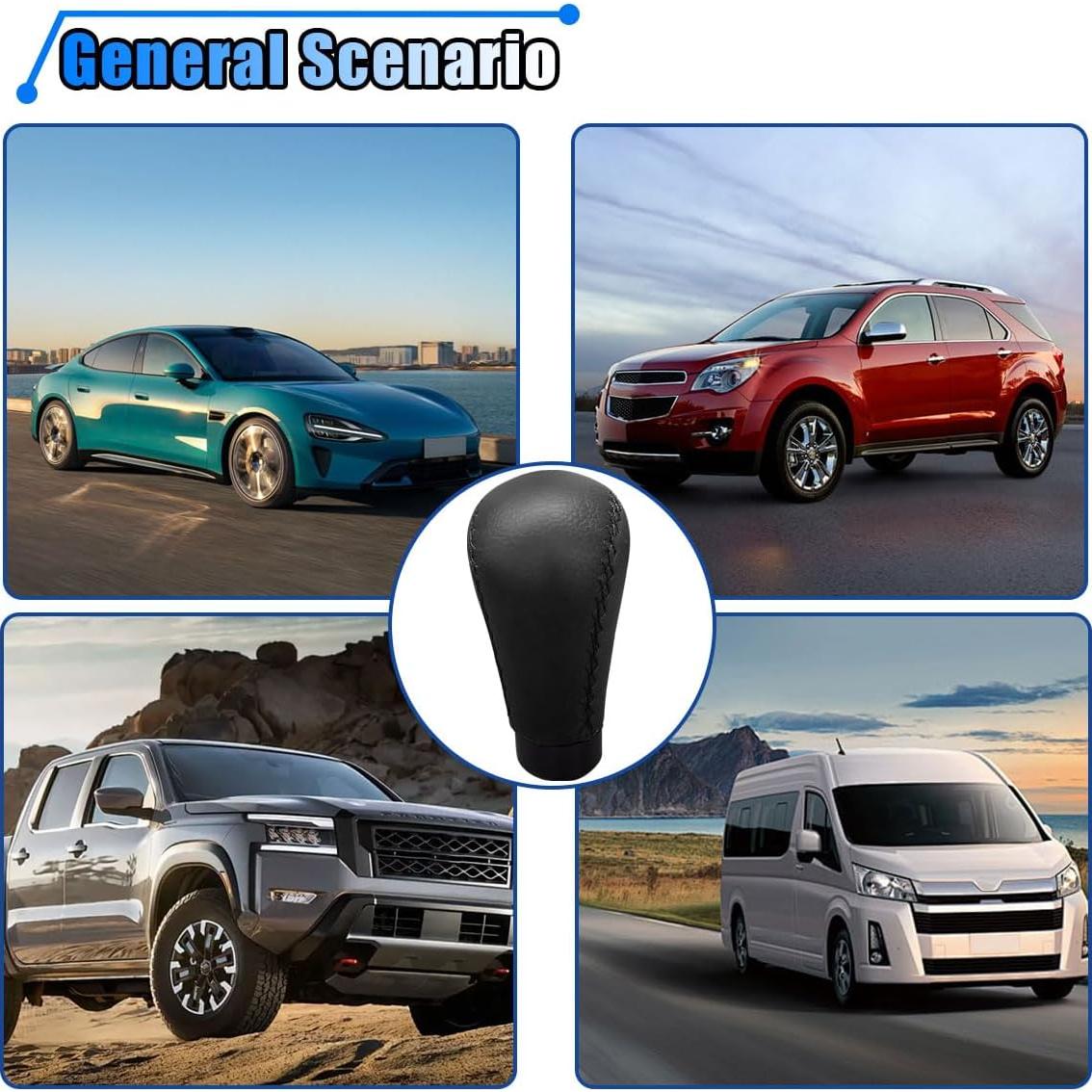 Perillas de Cambio Manual KITUREK 5 Velocidades Cuero Negro