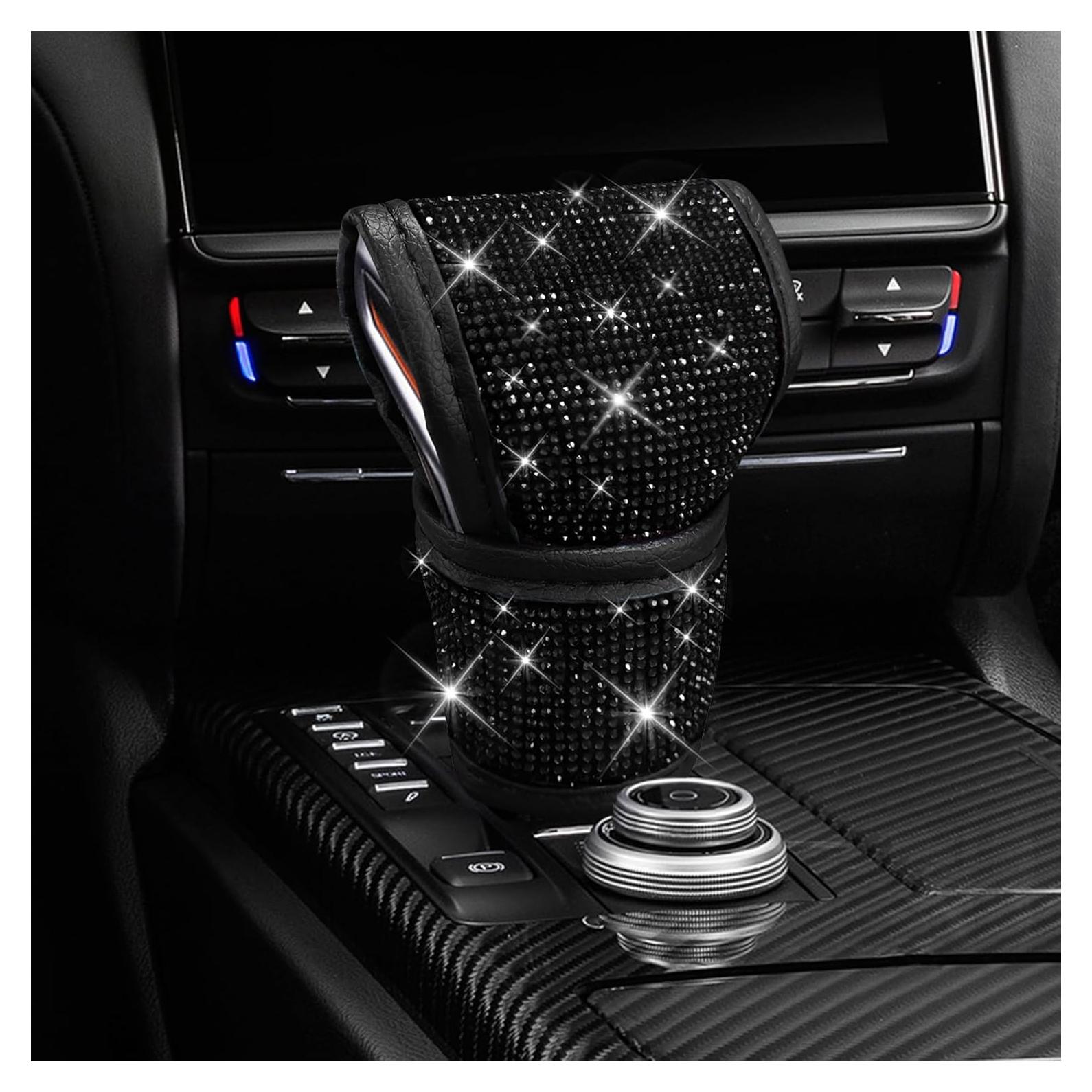 Cubierta de pomo de cambio HQRNYP Bling Negro 13x9 cm