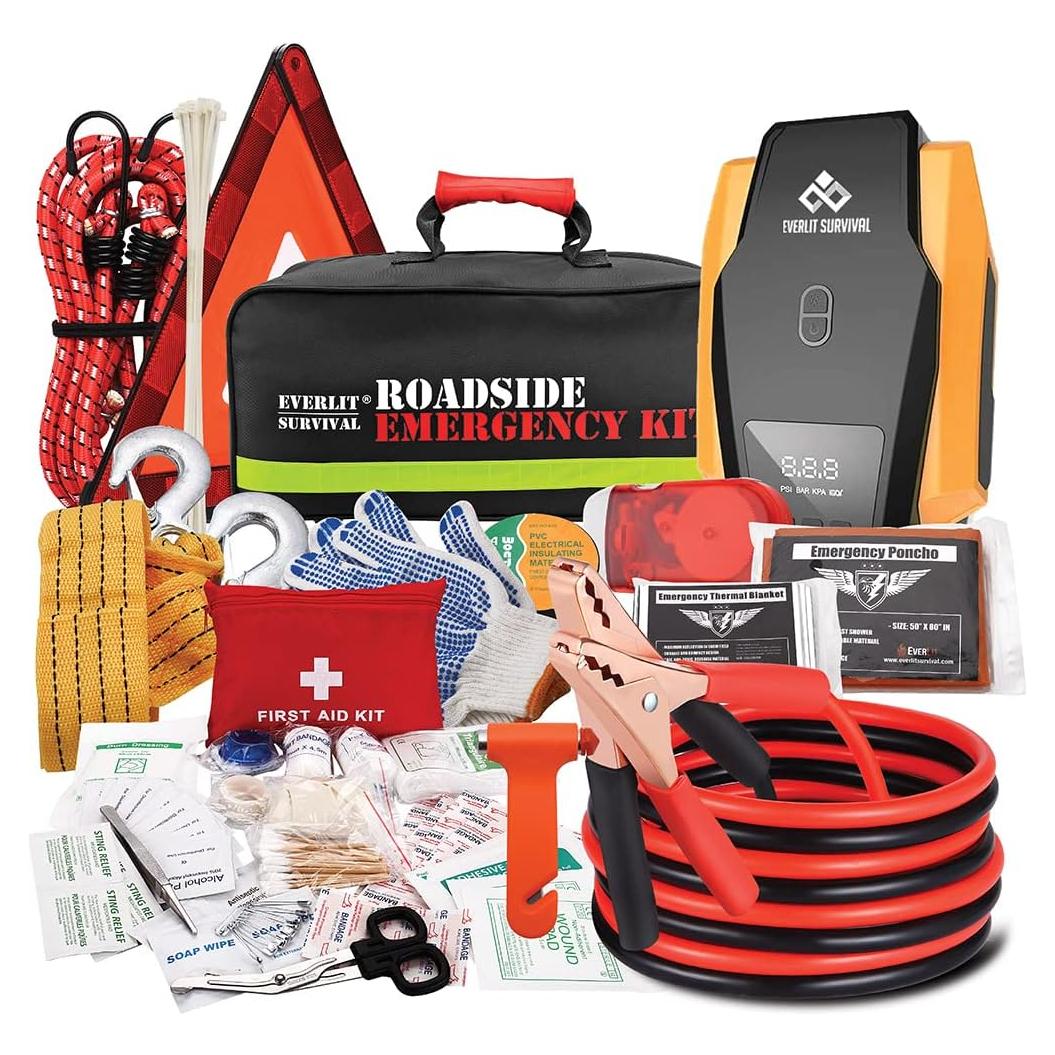 Kit de Emergencia para Auto Everlit 108 Piezas con Inflador