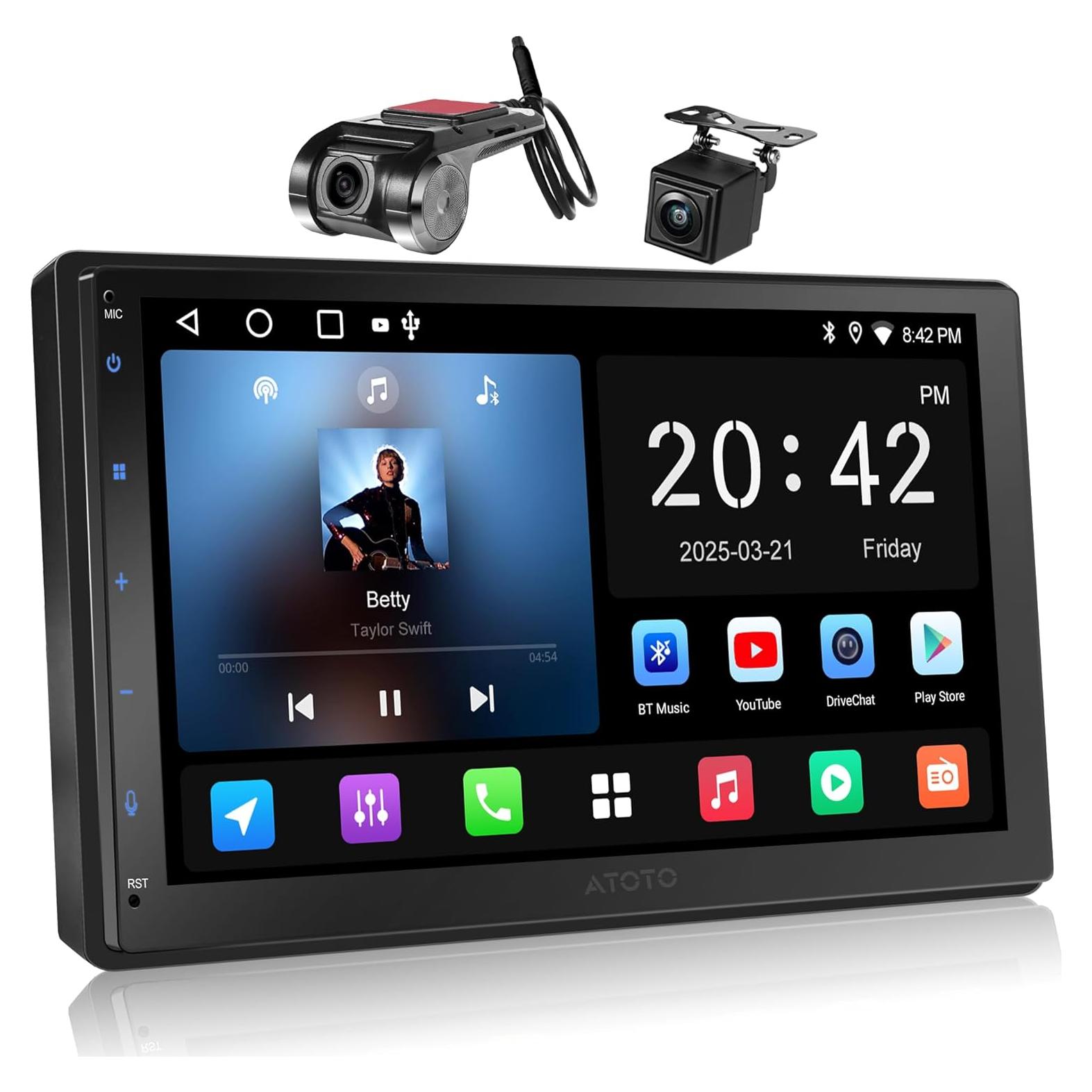 Estéreo Doble Din Android A5L 7" con Cámara y CarPlay