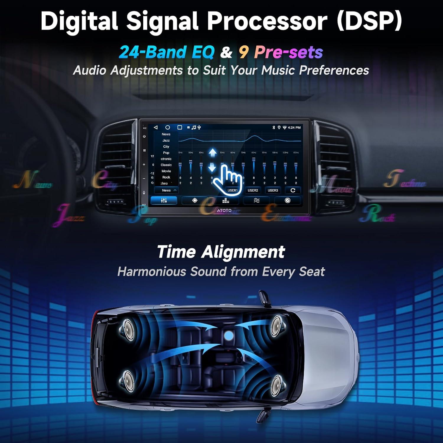 Estéreo Doble Din Android A5L 7" con Cámara y CarPlay