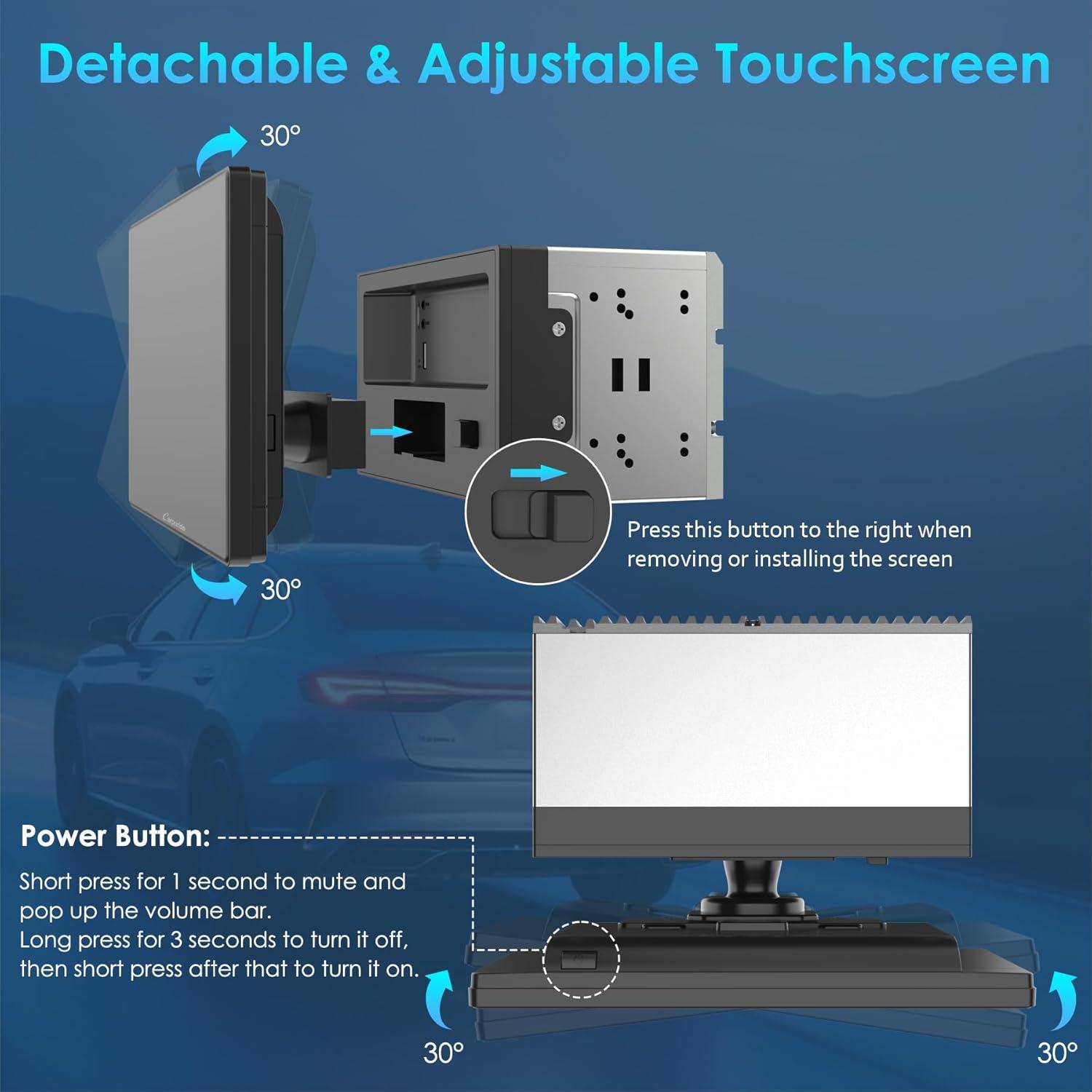 Estéreo de automóvil Carpuride YT09S 9" Doble Din con CarPlay