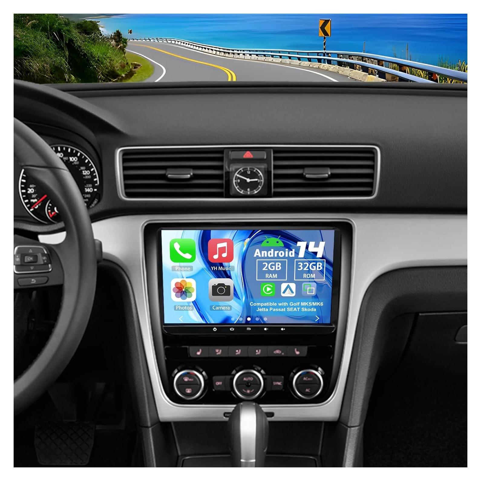 Radio Estéreo Doble Din Slakerbe 9" Android 14 GPS Bluetooth