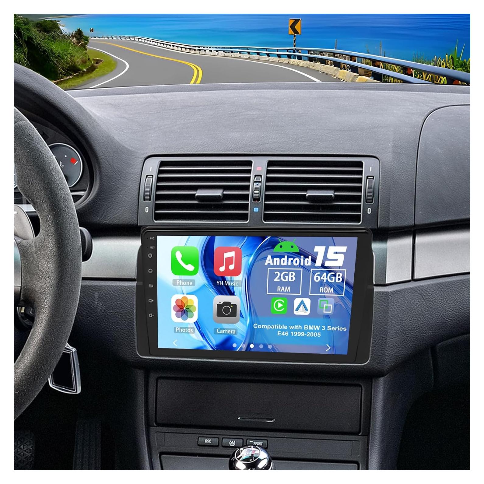 Radio de Coche Android 15 Slakerbe 9" Double Din BMW E46