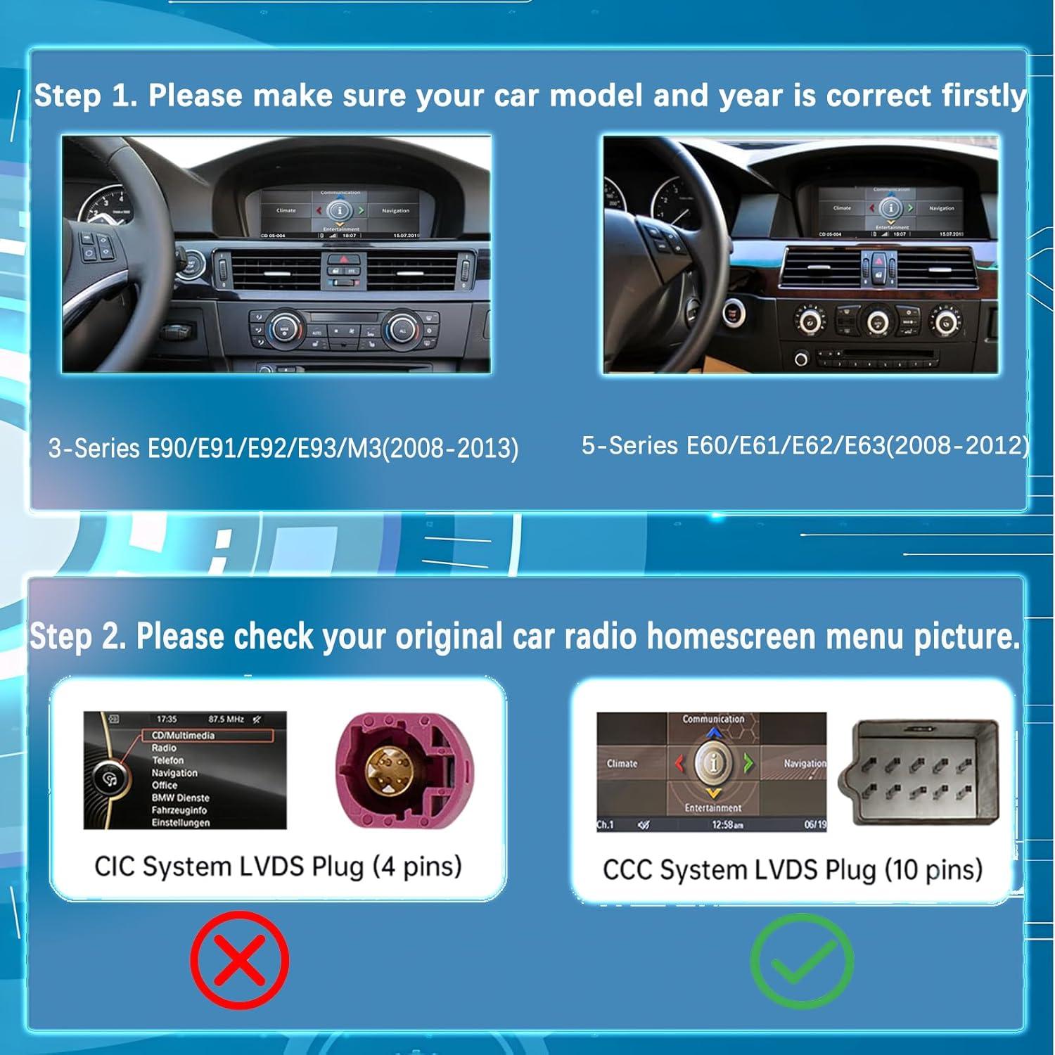 Pantalla Multimedia 8.8" Bonroad para BMW E60 E61 E63 E64 E90 E91 E92 E93 CarPlay Android Auto