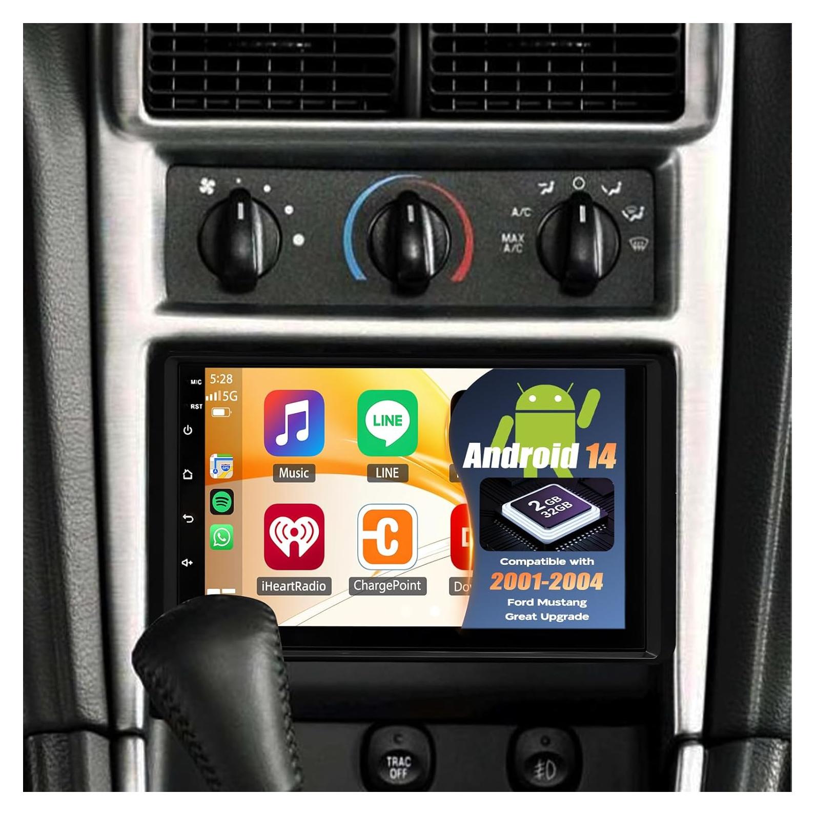 Estéreo Doble Din Slakerbe 7" para Ford Mustang 2001-2004