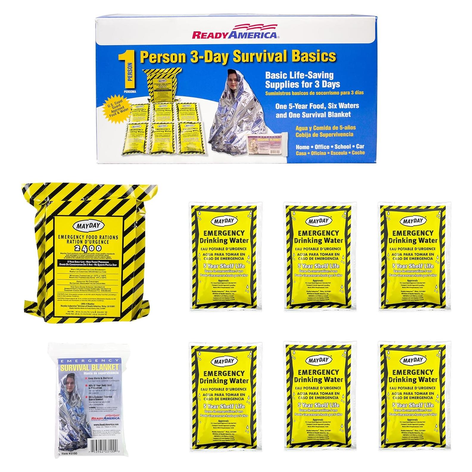 Kit de Emergencia Ready America para 1 Persona 3 Días