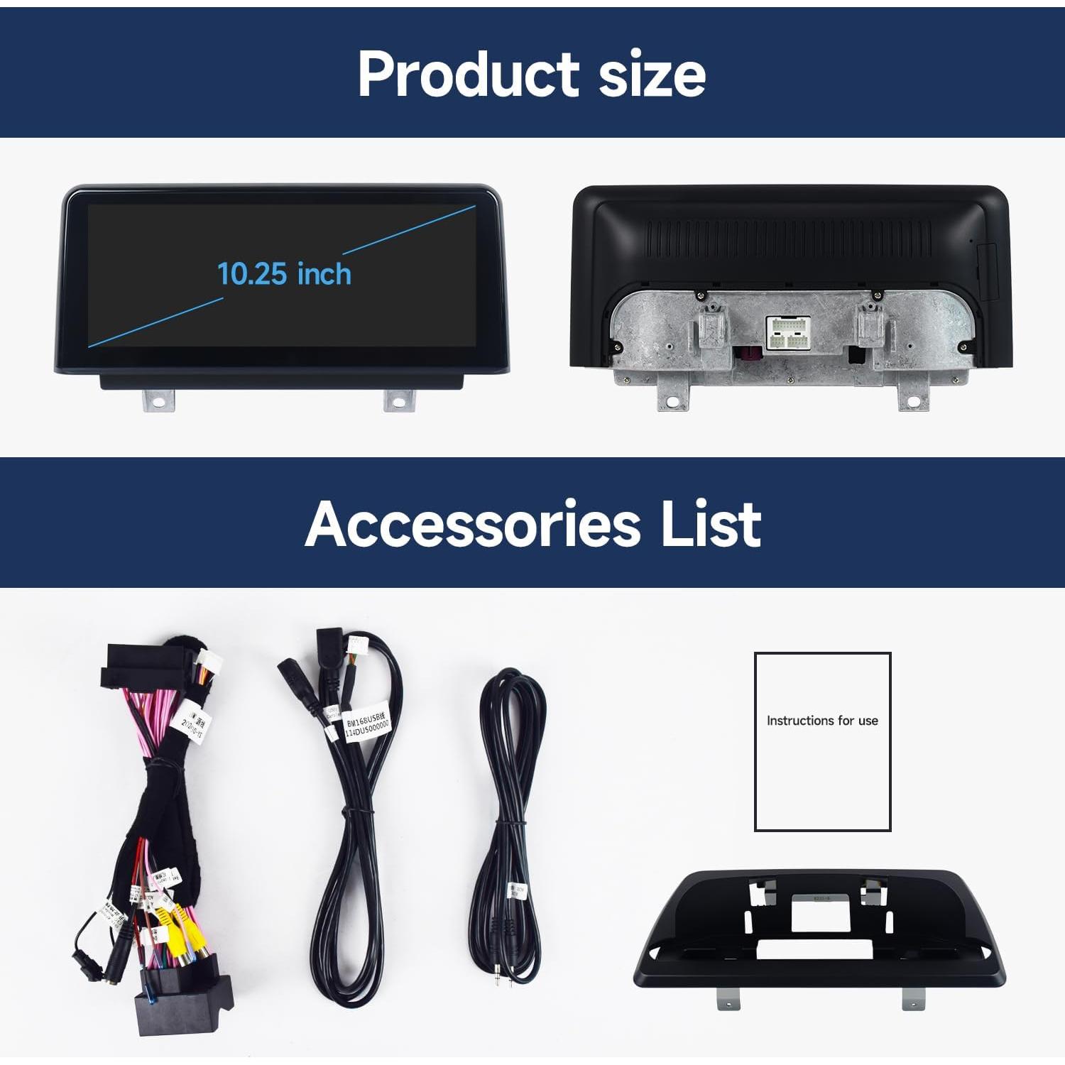 Pantalla Táctil 10.25" Android Auto BMW Serie 1 E81 E82 E87 E88