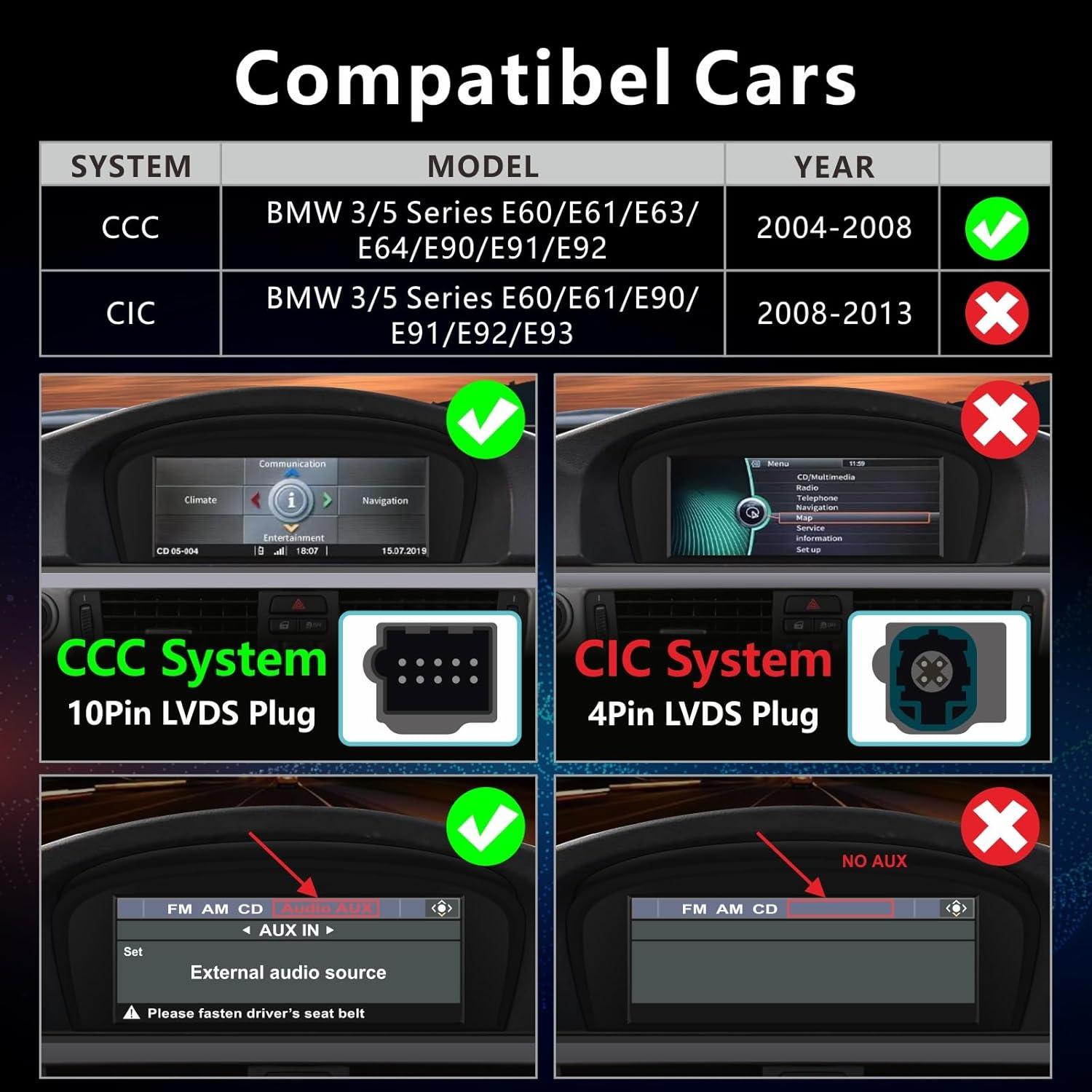 Estéreo de Coche MAVYULQEF CCC iDrive para BMW 2005-2008