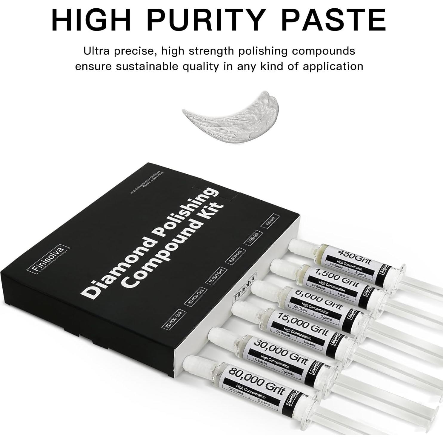 Kit de Pulido de Diamante PolishPro 6 Pastas 80,000 a 450 Grano