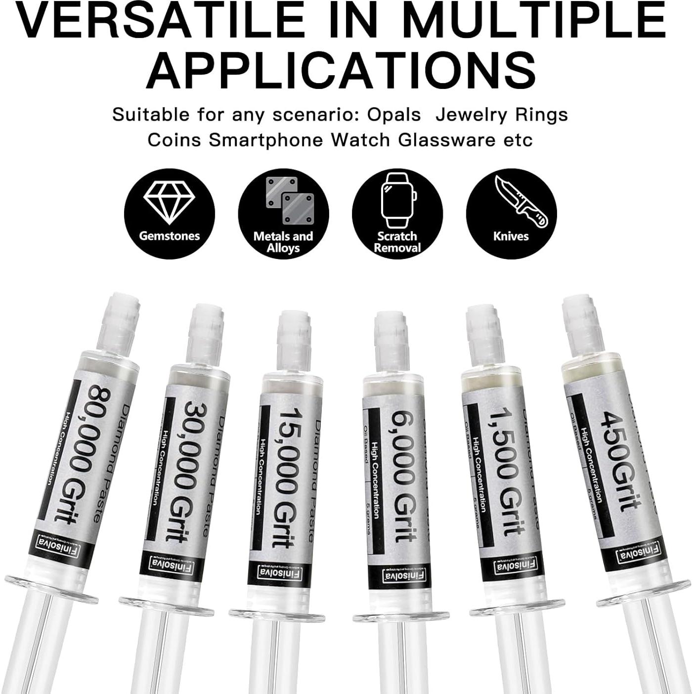 Kit de Pulido de Diamante PolishPro 6 Pastas 80,000 a 450 Grano