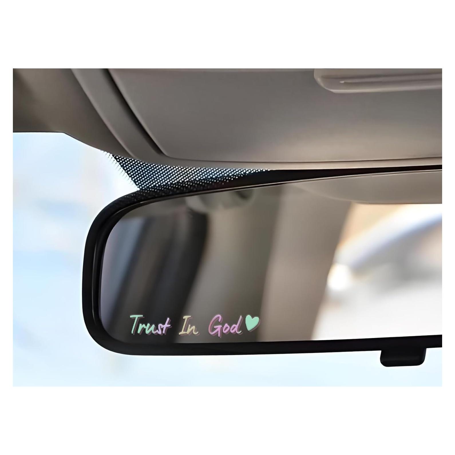 Calcomanías de Espejo Retrovisor Lyxheth - Confía en Dios - 4 Piezas