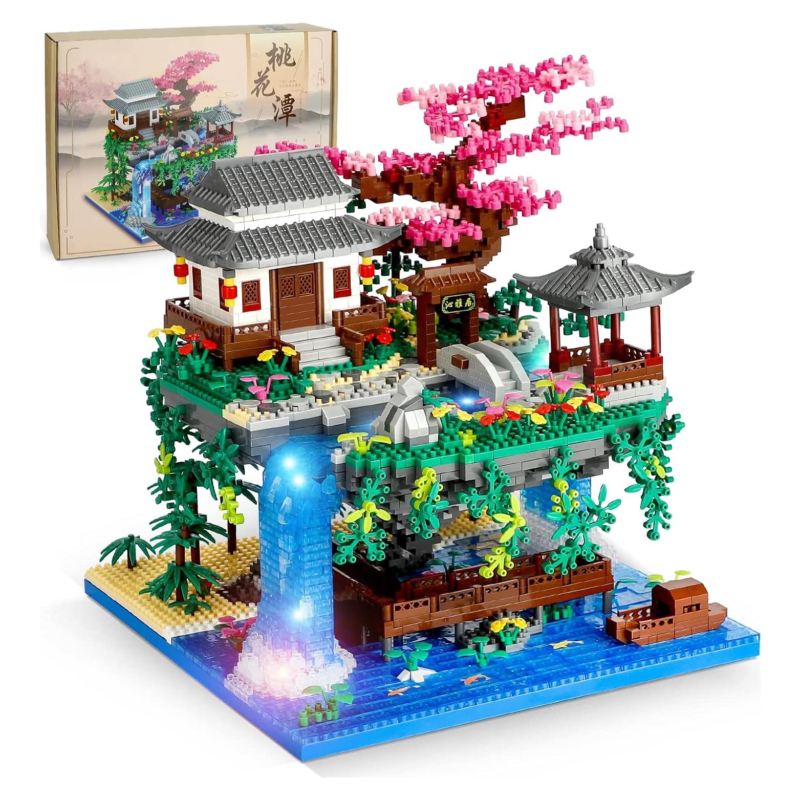 Conjunto de Bloques Micro Shantou Estanque de Flor de Durazno 3320PCS