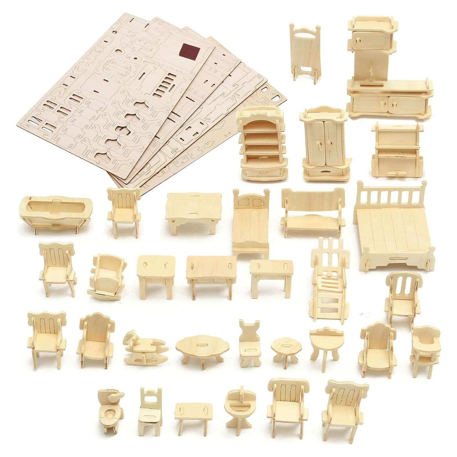 Juego de Muebles de Casa de Muñecas LoveInUSA 34 Accesorios