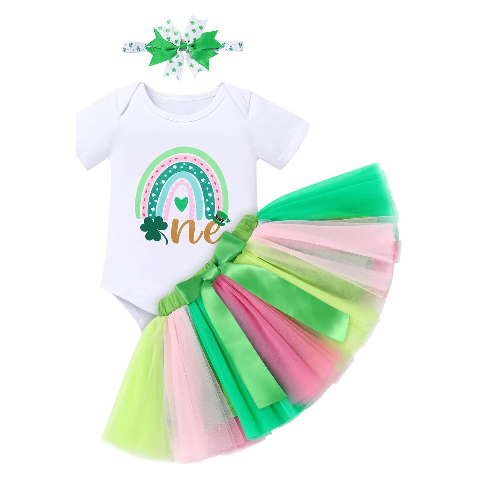 Conjunto de Cumpleaños 1er Año Niña AWIBMK Mono y Falda Tutu