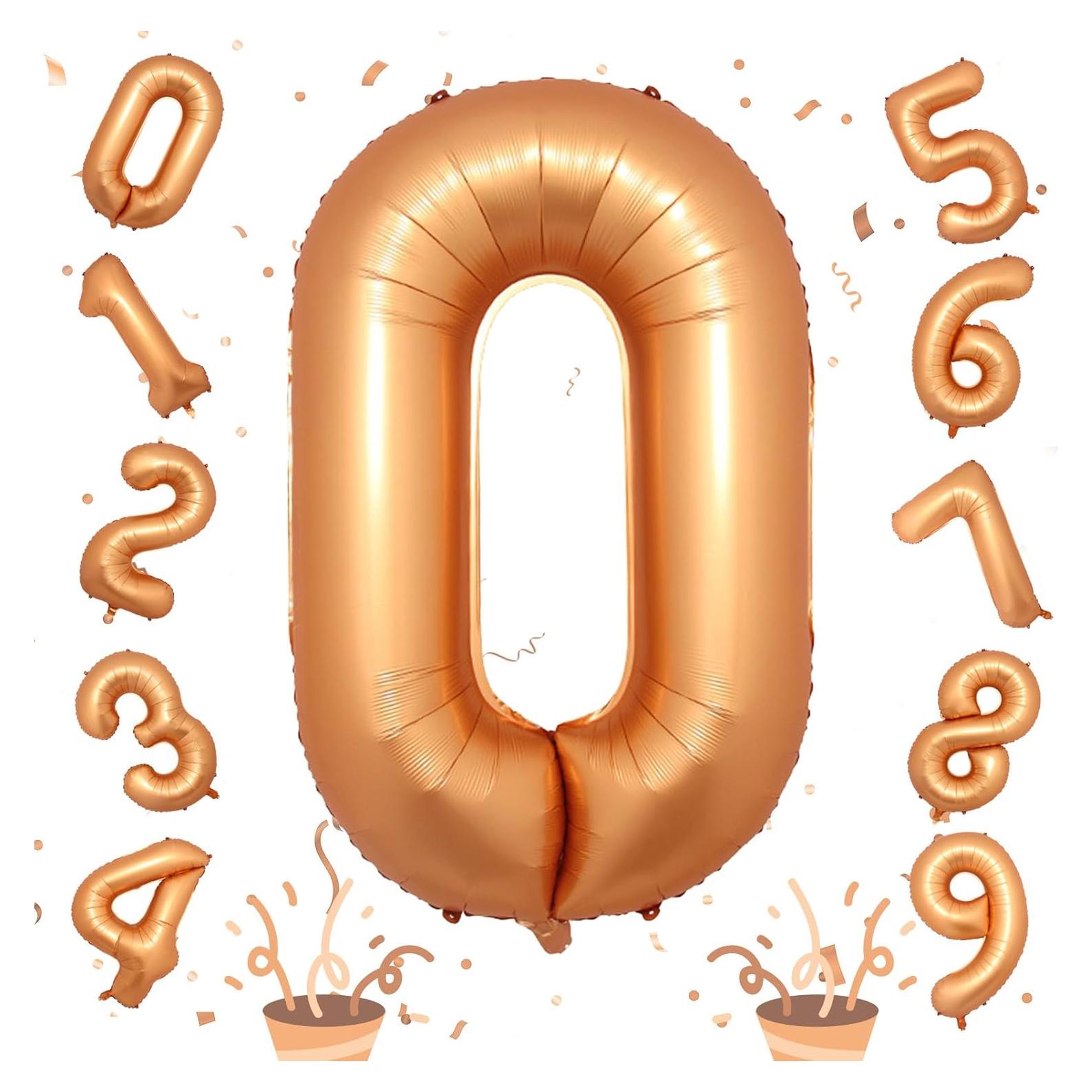 Globo Número 0 Naranja 101 cm de Foil para Fiestas