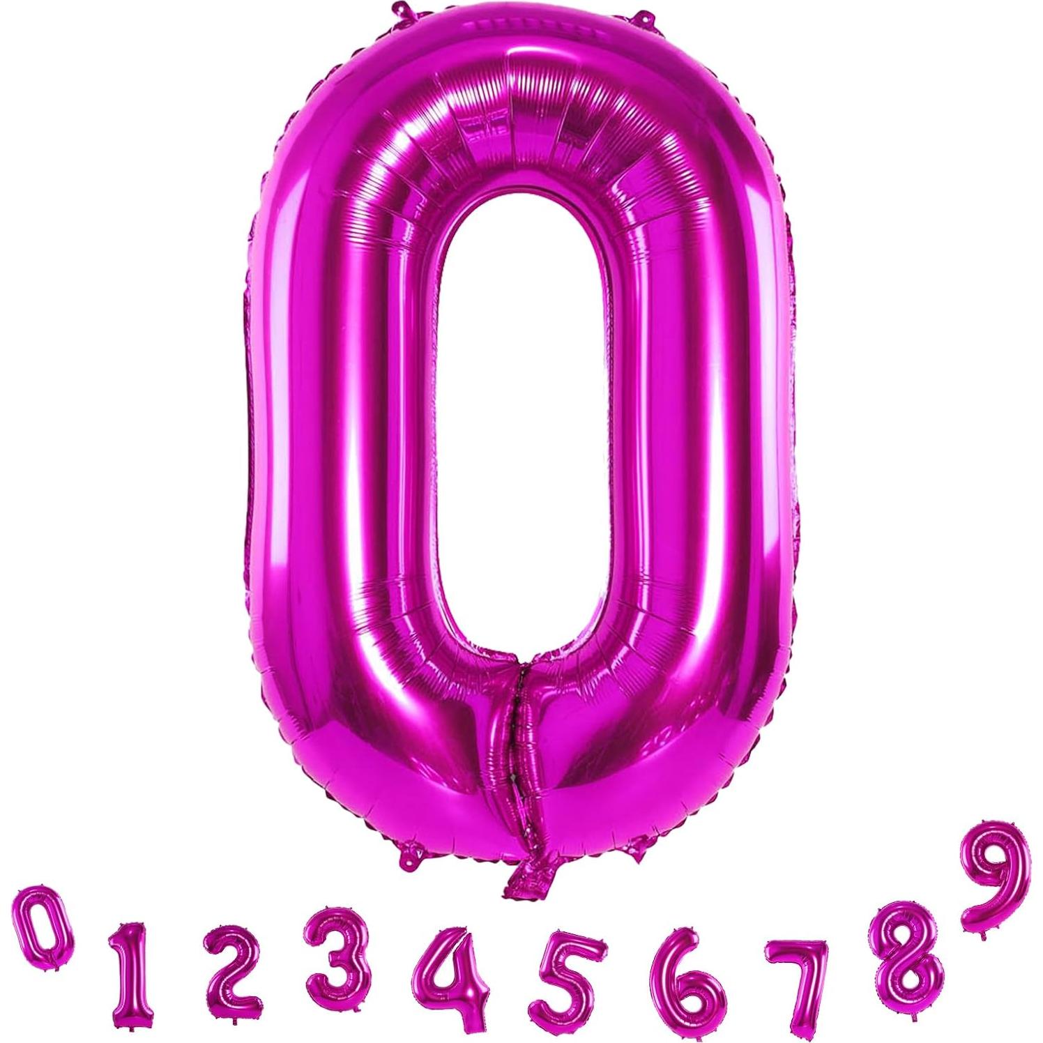 Globo de Número 0 Rosa Fucsia 101,6 cm para Fiestas