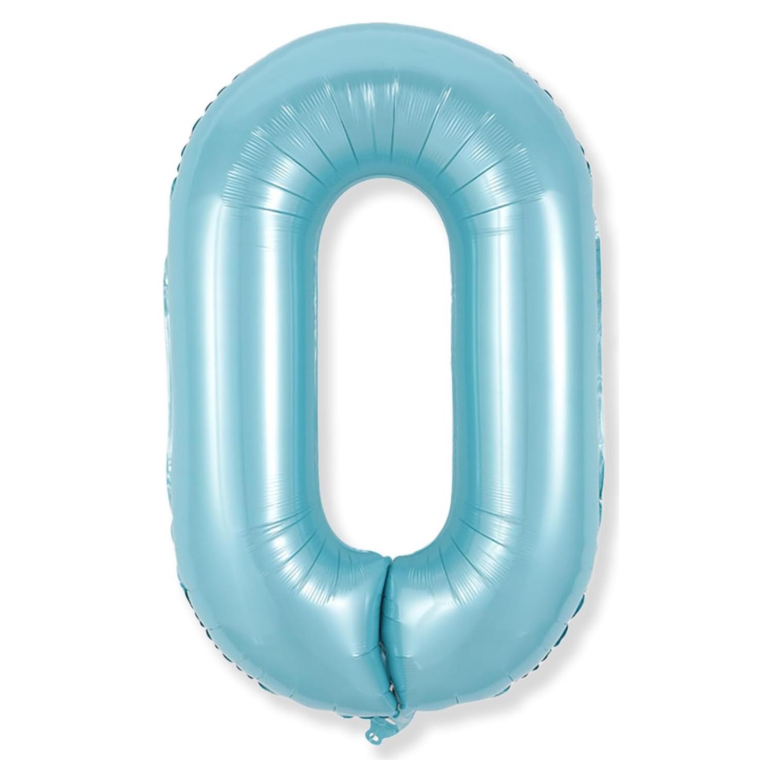 Globo Número 0 Azul Pastel 101,6 cm para Fiestas