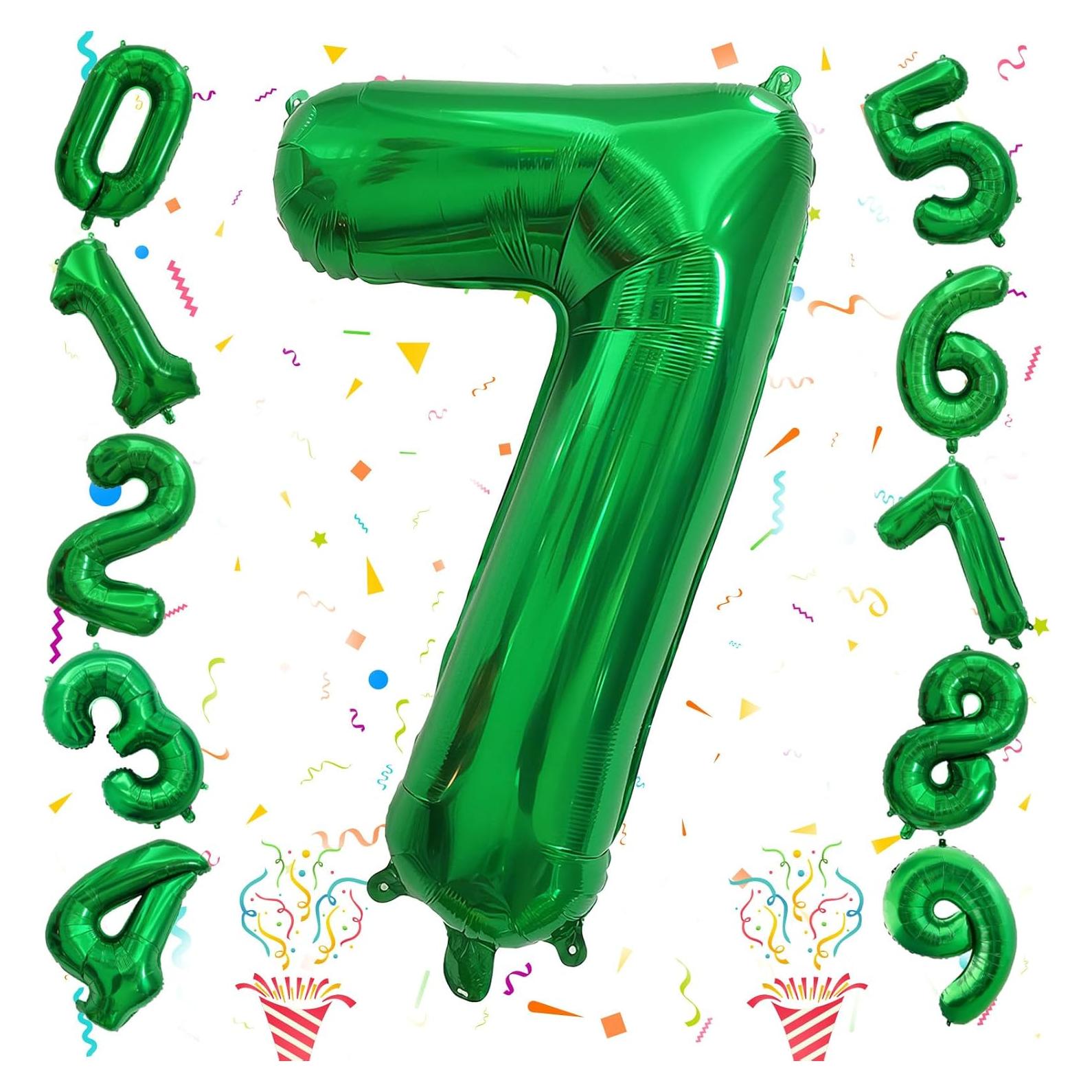 Globo Número 7 Verde Oscuro 101,6 cm para Fiestas