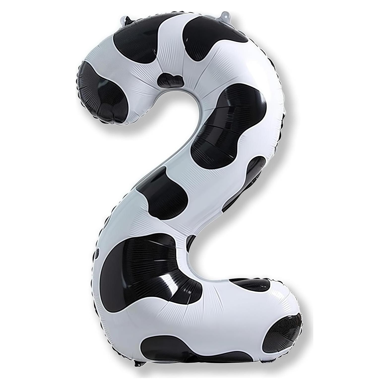 Globo Número 2 Gigante Estampado de Vaca 101,6 cm