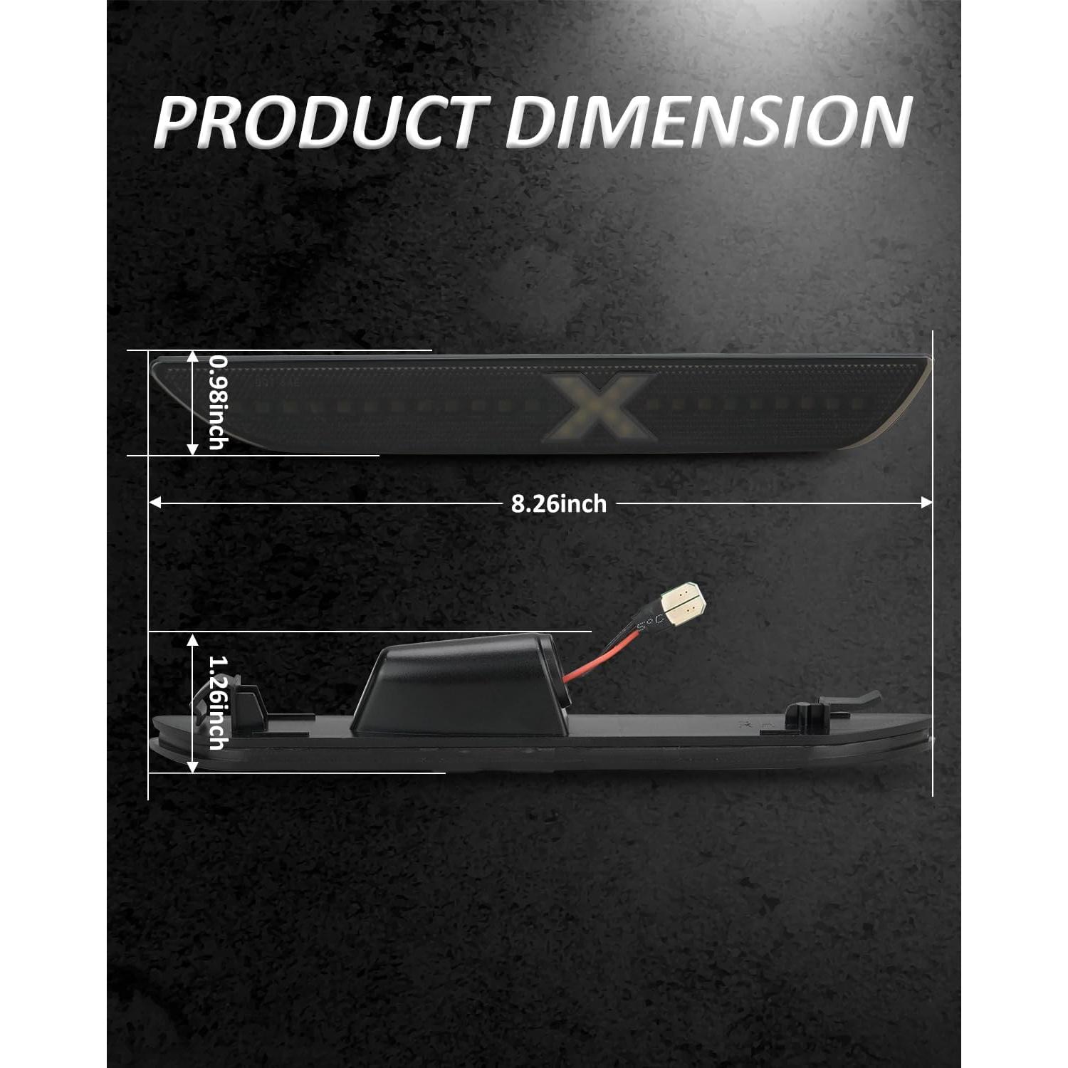 Luces de Marcador Lateral Bestview para Ford Mustang 2015-2023