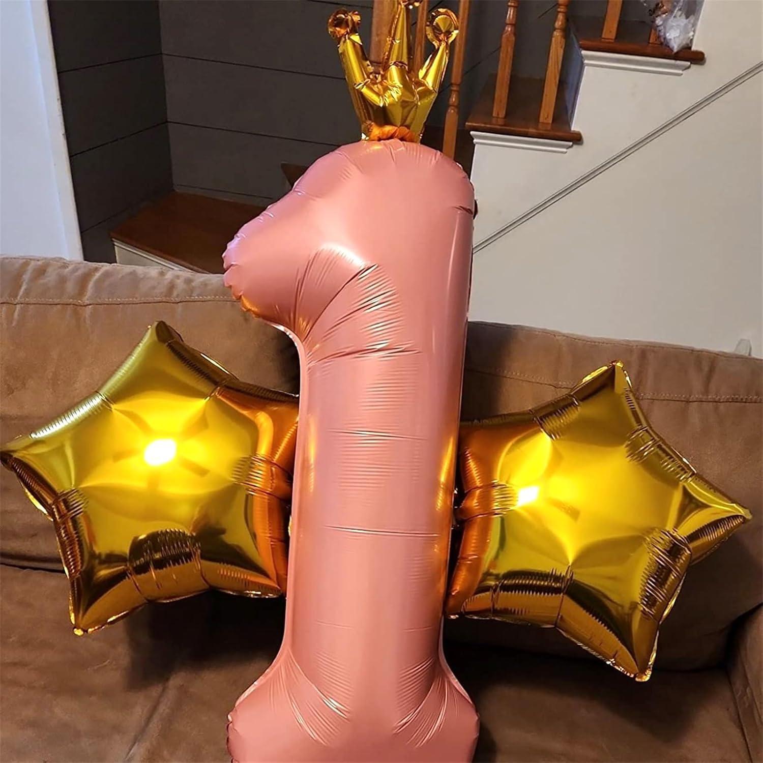 Globo de Número 7 Rosa Pastel 101,6 cm para Cumpleaños