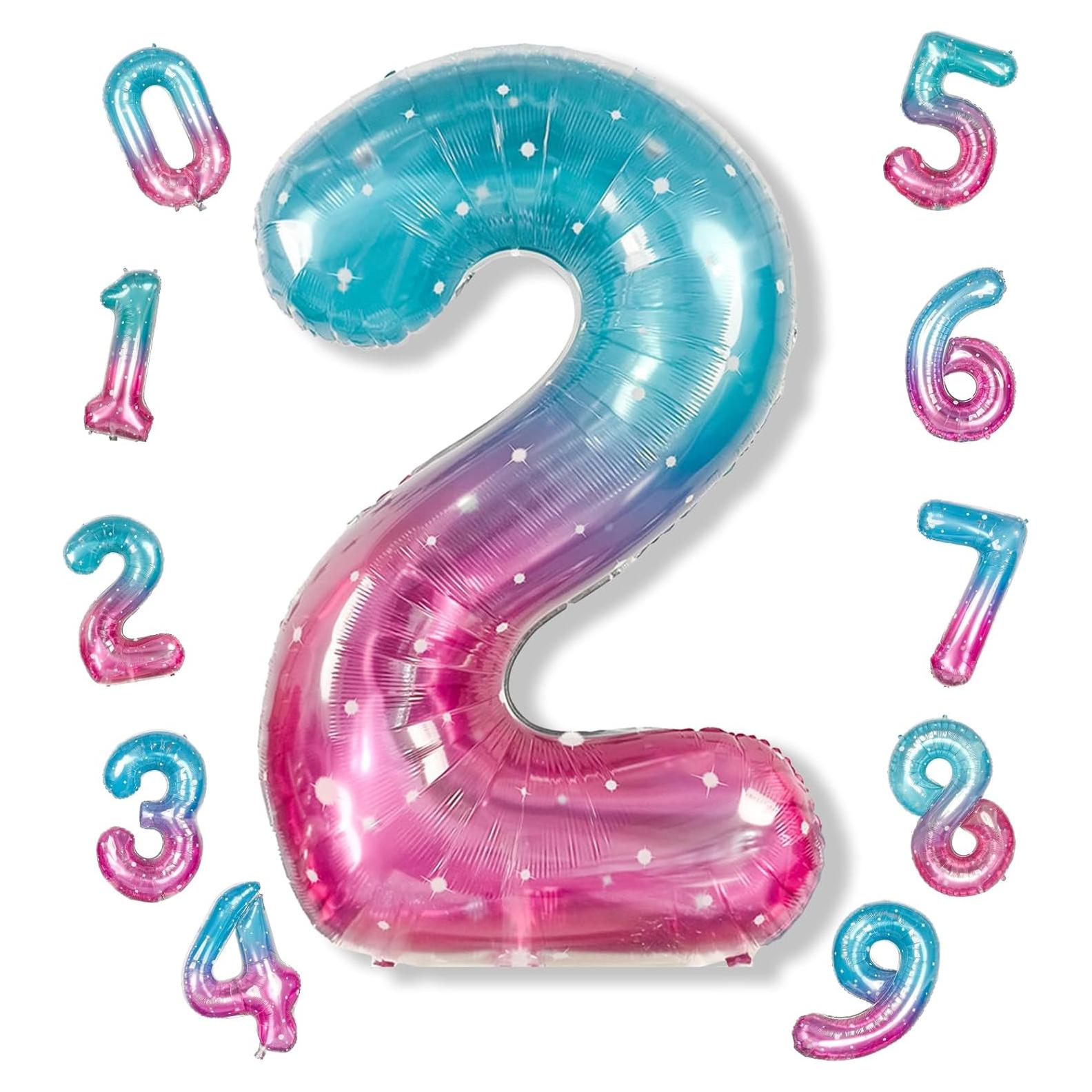 Globo Número 2 Sirena 101,6 cm Arcoíris Mylar Decoración