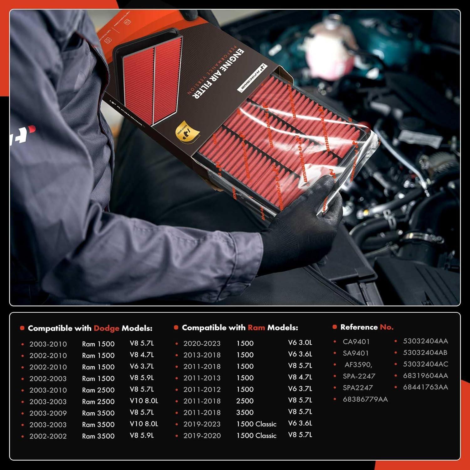 Filtro de aire de alto rendimiento A-Premium para Dodge Ram