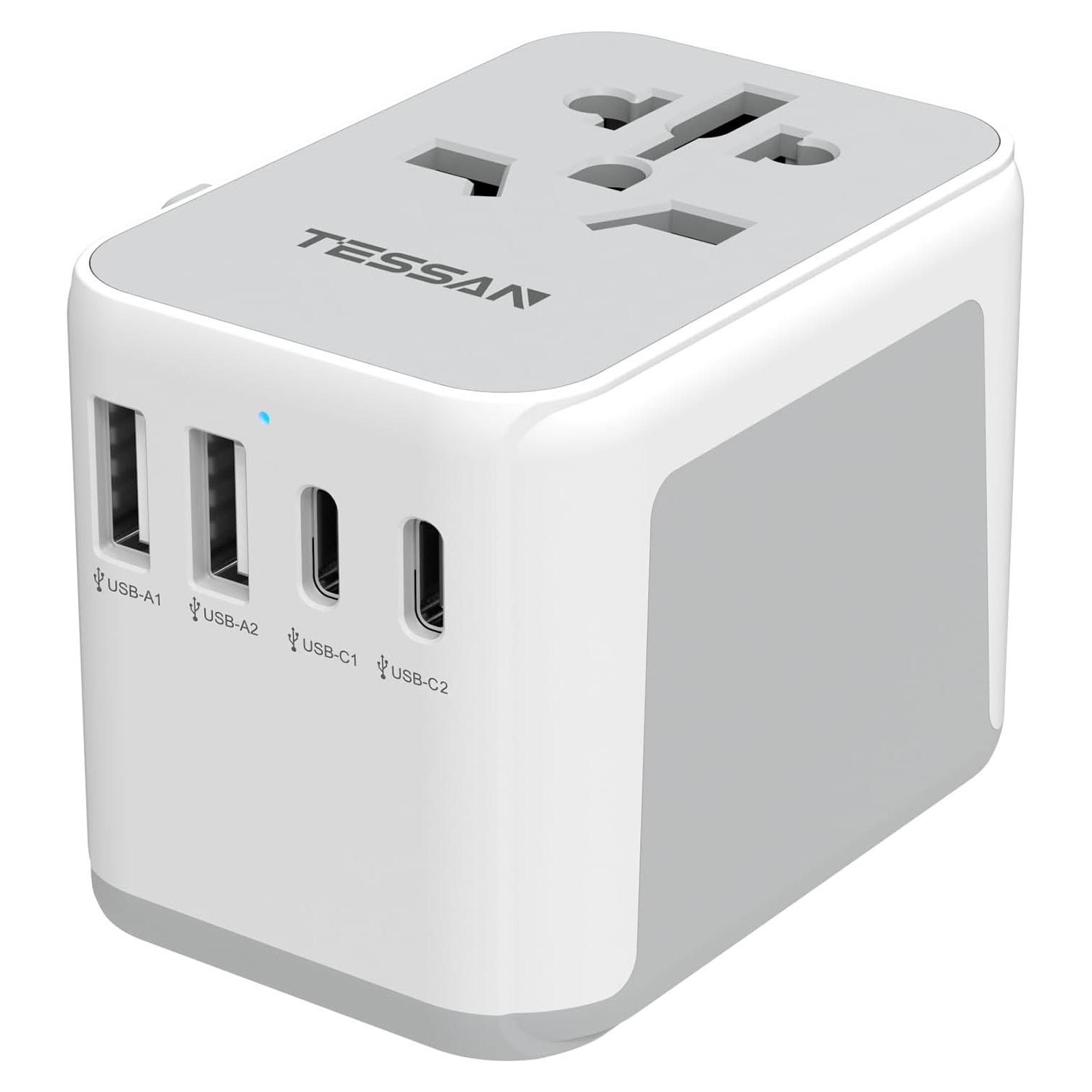 Adaptador de Viaje Universal TESSAN 5 en 1 USB C 3A