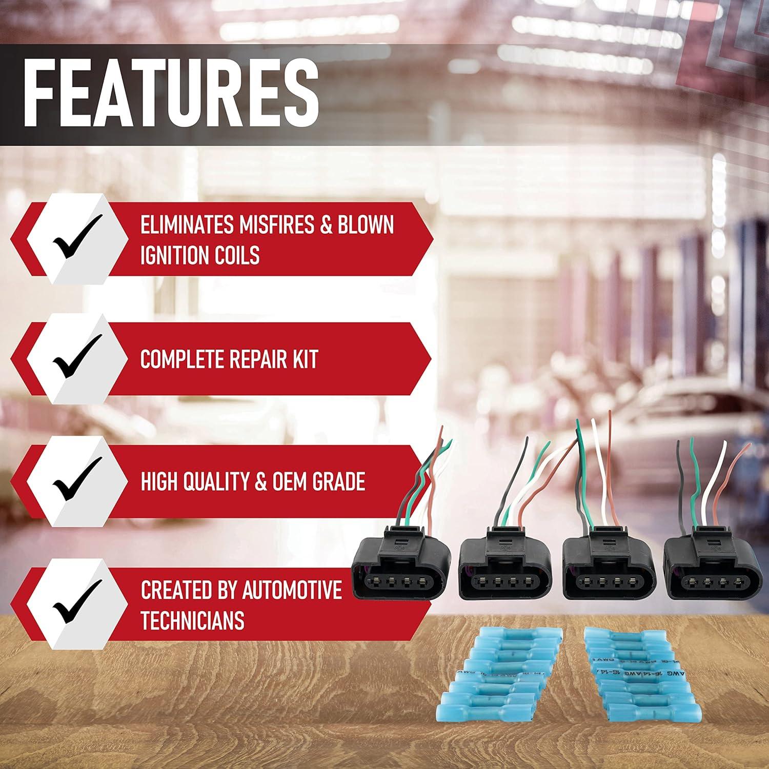 Kit de Conectores de Bobina de Encendido AA Ignition - 4 Piezas