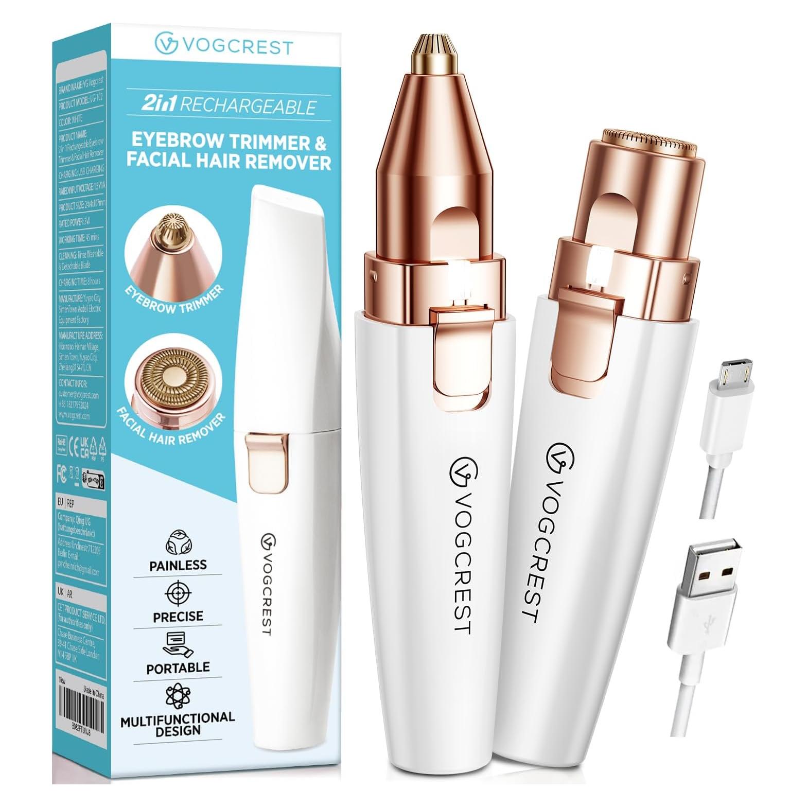 Recortador Facial VG VOGCREST 2 en 1 Indoloro con LED