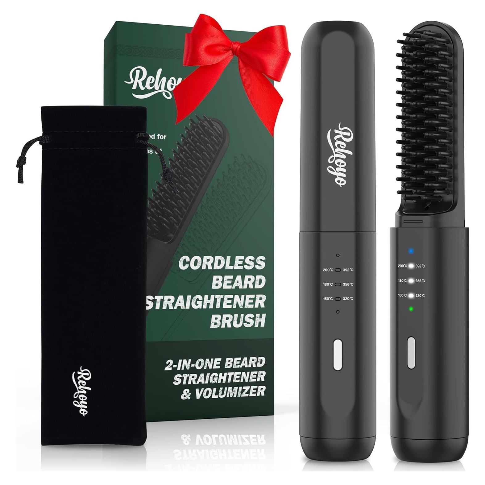 Alisador de Barba Inalámbrico REHOYO con 3 Temperaturas