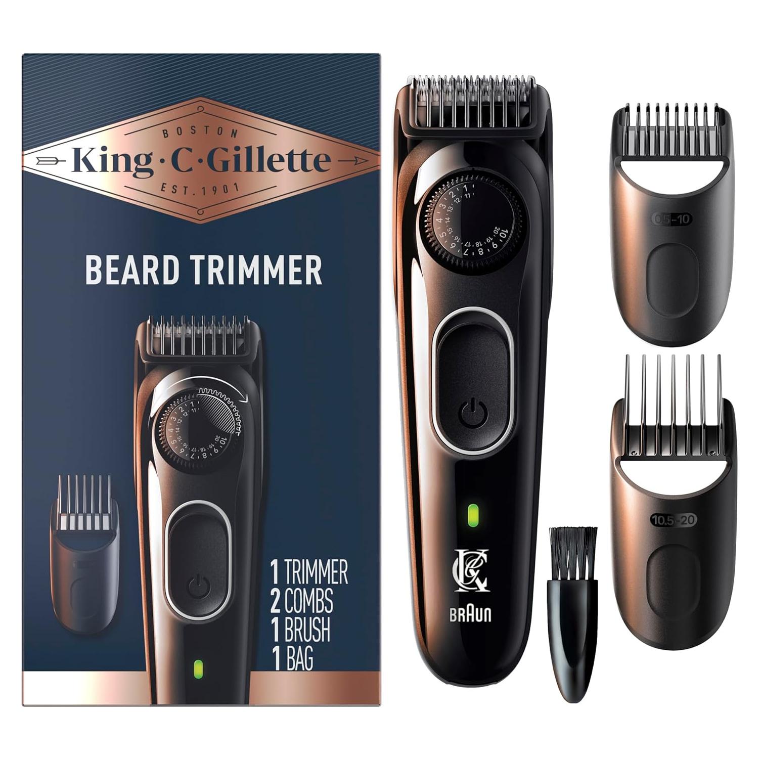 Recortadora de Barba Inalámbrica King C. Gillette 3 Peines