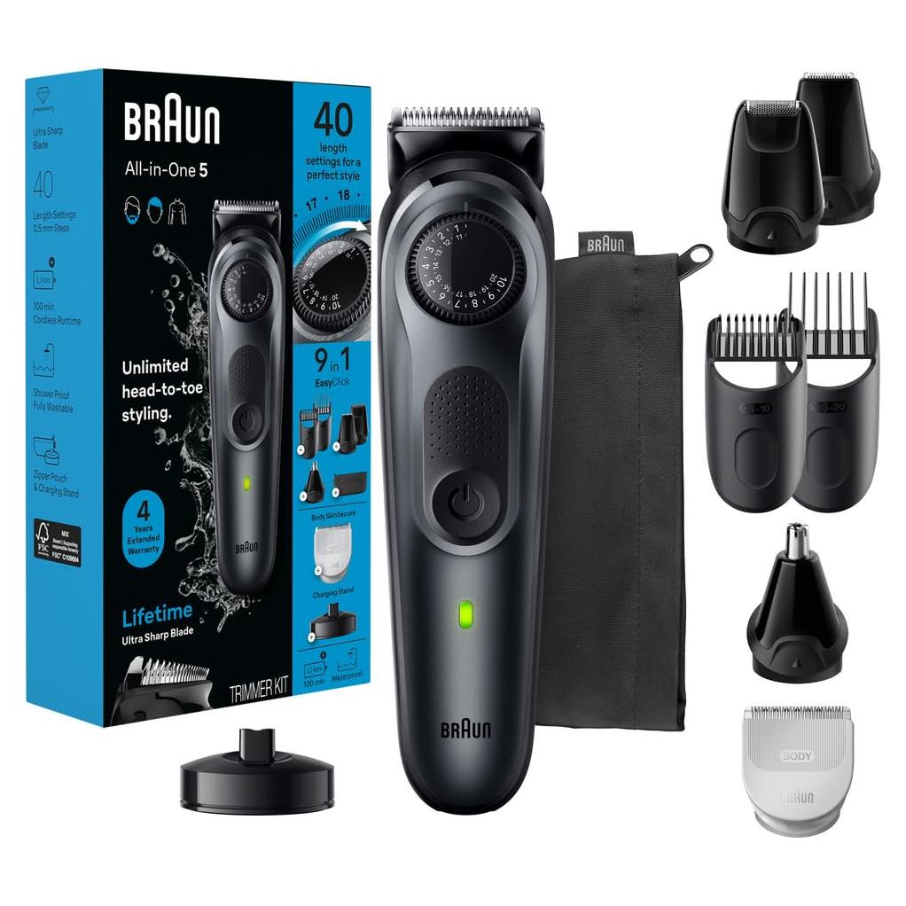 Kit de Estilo Todo-en-Uno Braun Serie 5 5490, 9-en-1 para Hombres