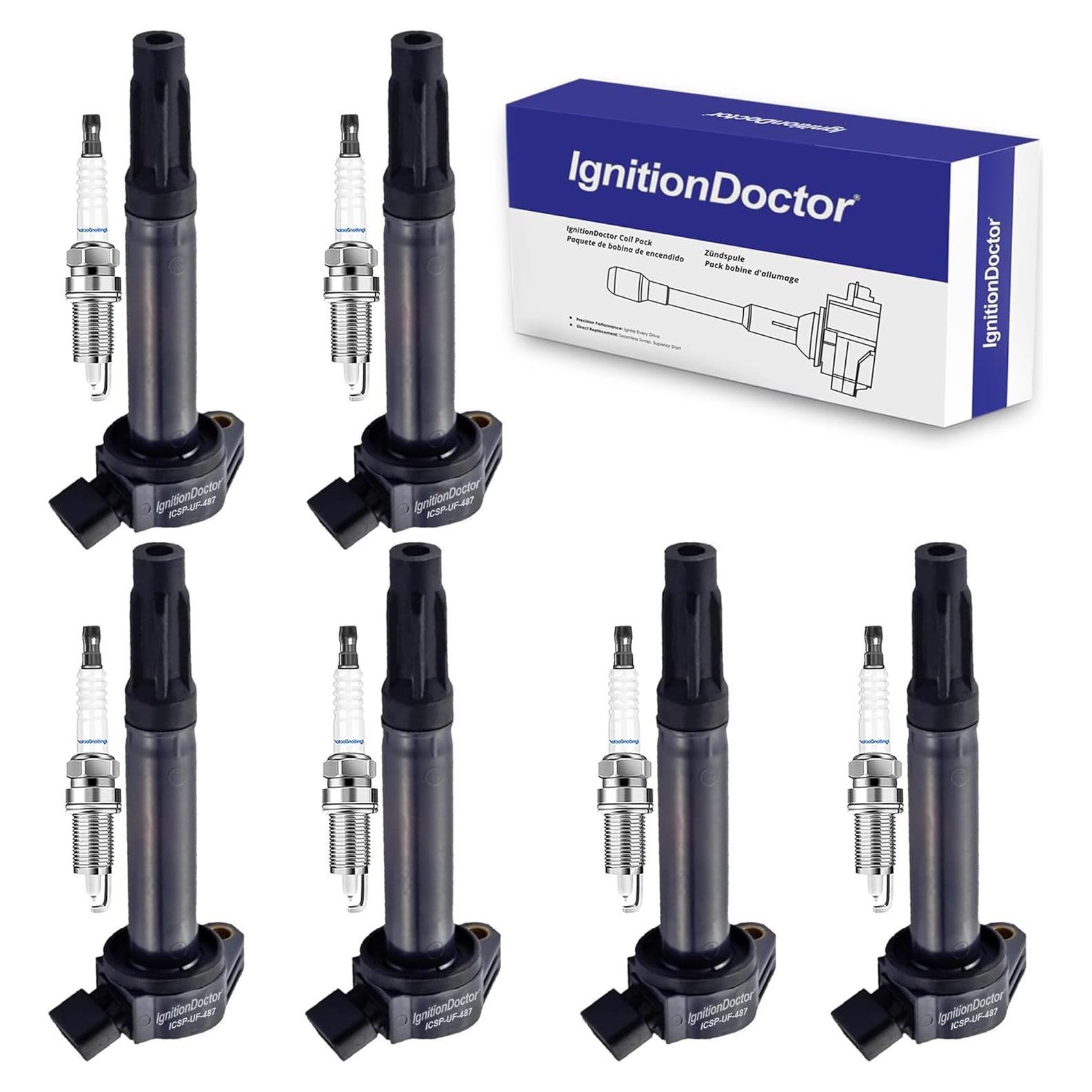 Combo 6 Bujías de Iridio y 6 Bobinas Encendido IgnitionDoctor
