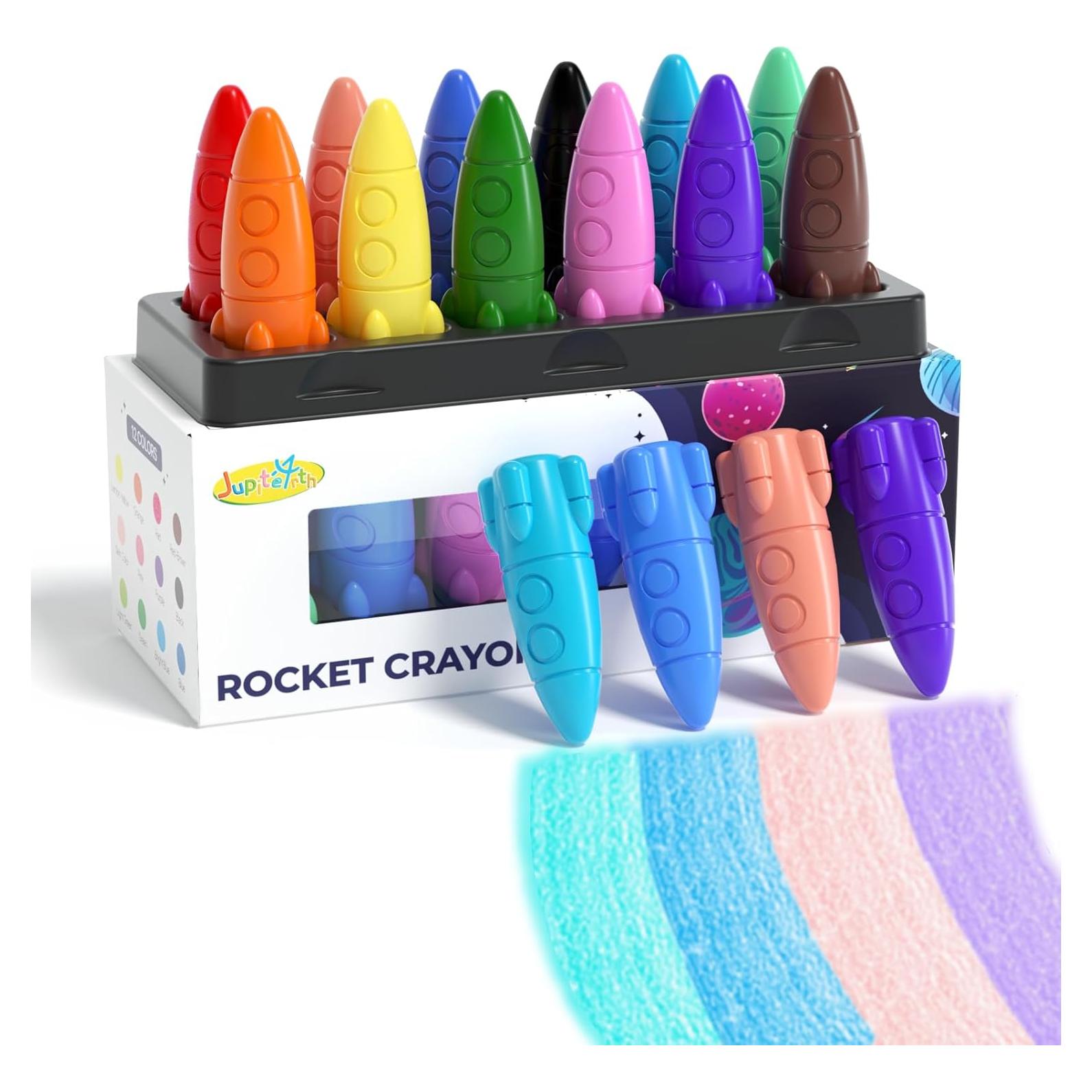 Crayones Lavables JUPITEARTH 12 Colores No Tóxicos