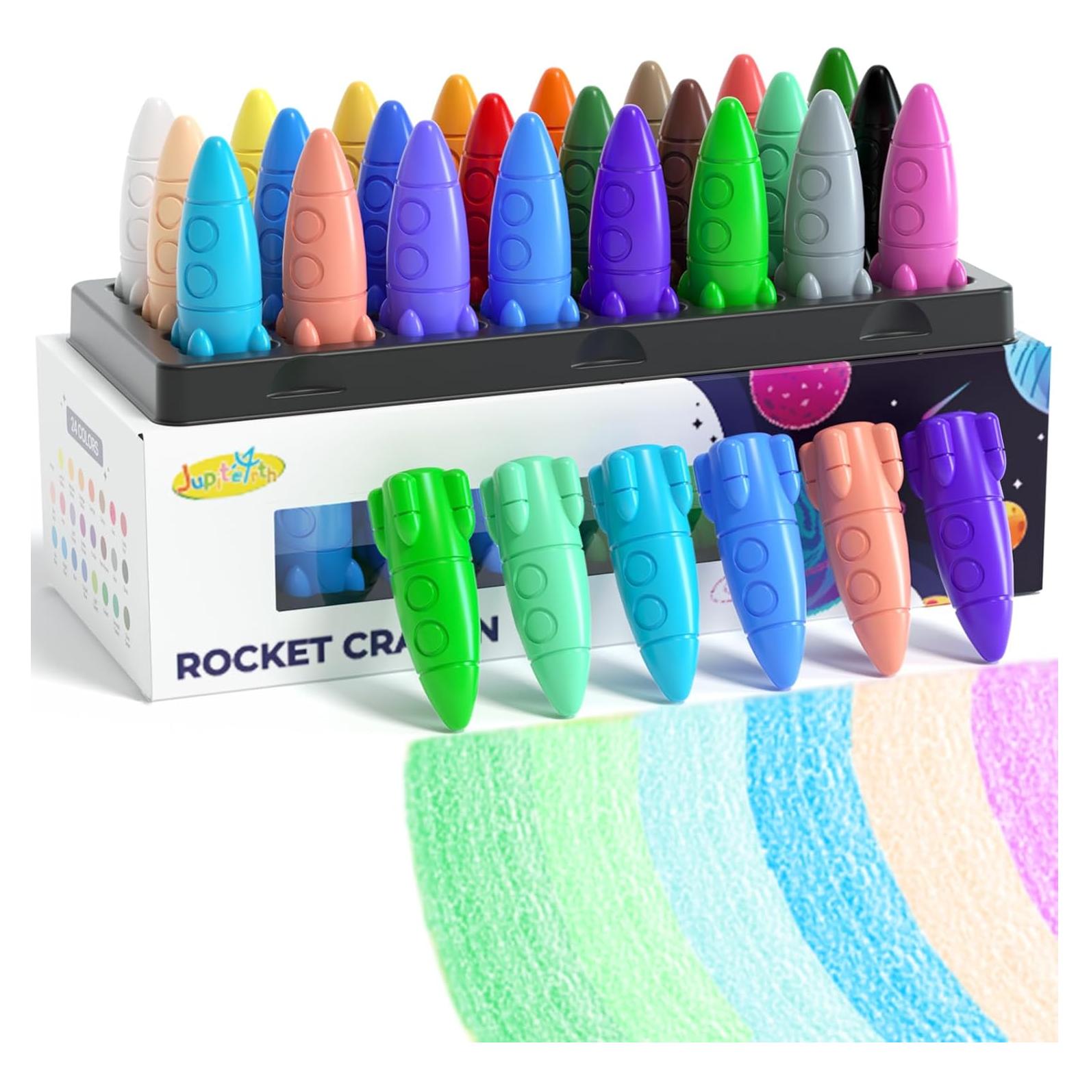 Crayones Lavables JUPITEARTH 24 Colores No Tóxicos
