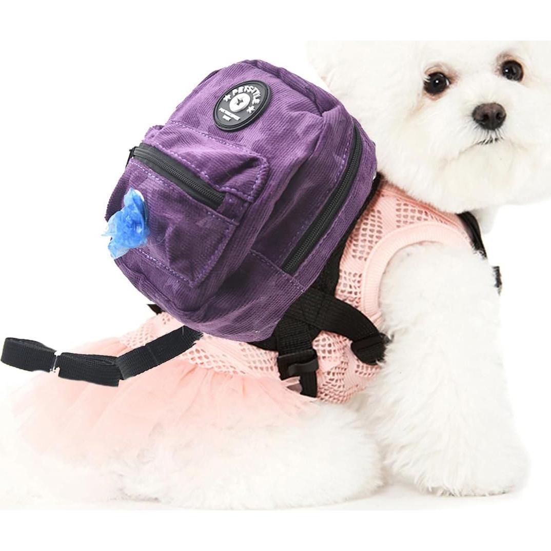 Arnés Mochila para Perros FLAdorepet L 4,54-6,80 kg Púrpura