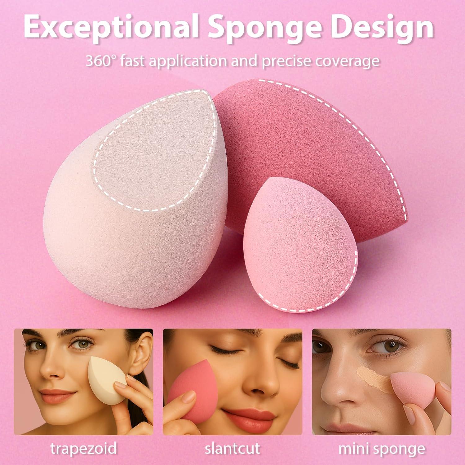 Juego de Esponjas de Maquillaje Foonbe 7 Pcs Veganas