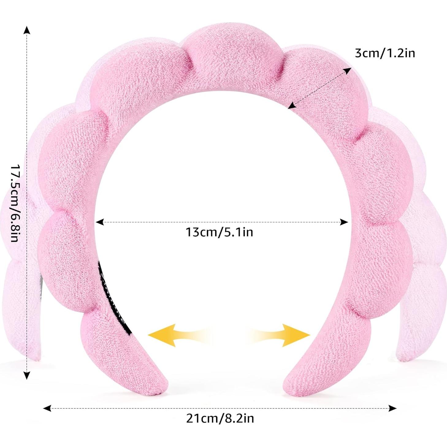 Diademas de Spa Ztomine Set 2 Toalla Negro y Rosa