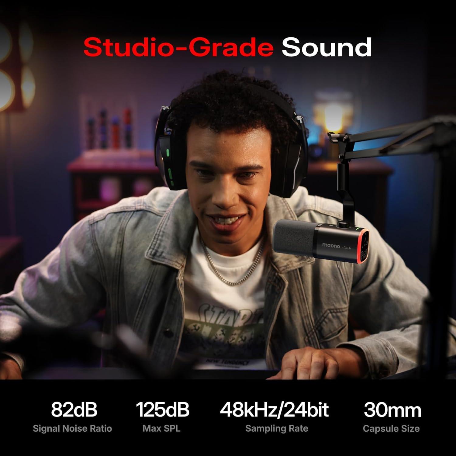 Micrófono Inalámbrico Dinámico MAONO PD100WS USB para PC