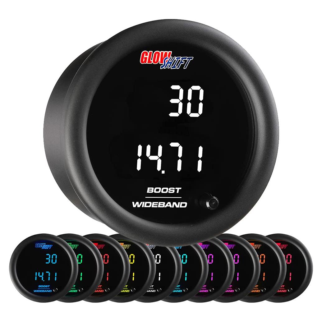 Medidor Doble Boost y Relación Aire/Combustible GlowShift 52mm