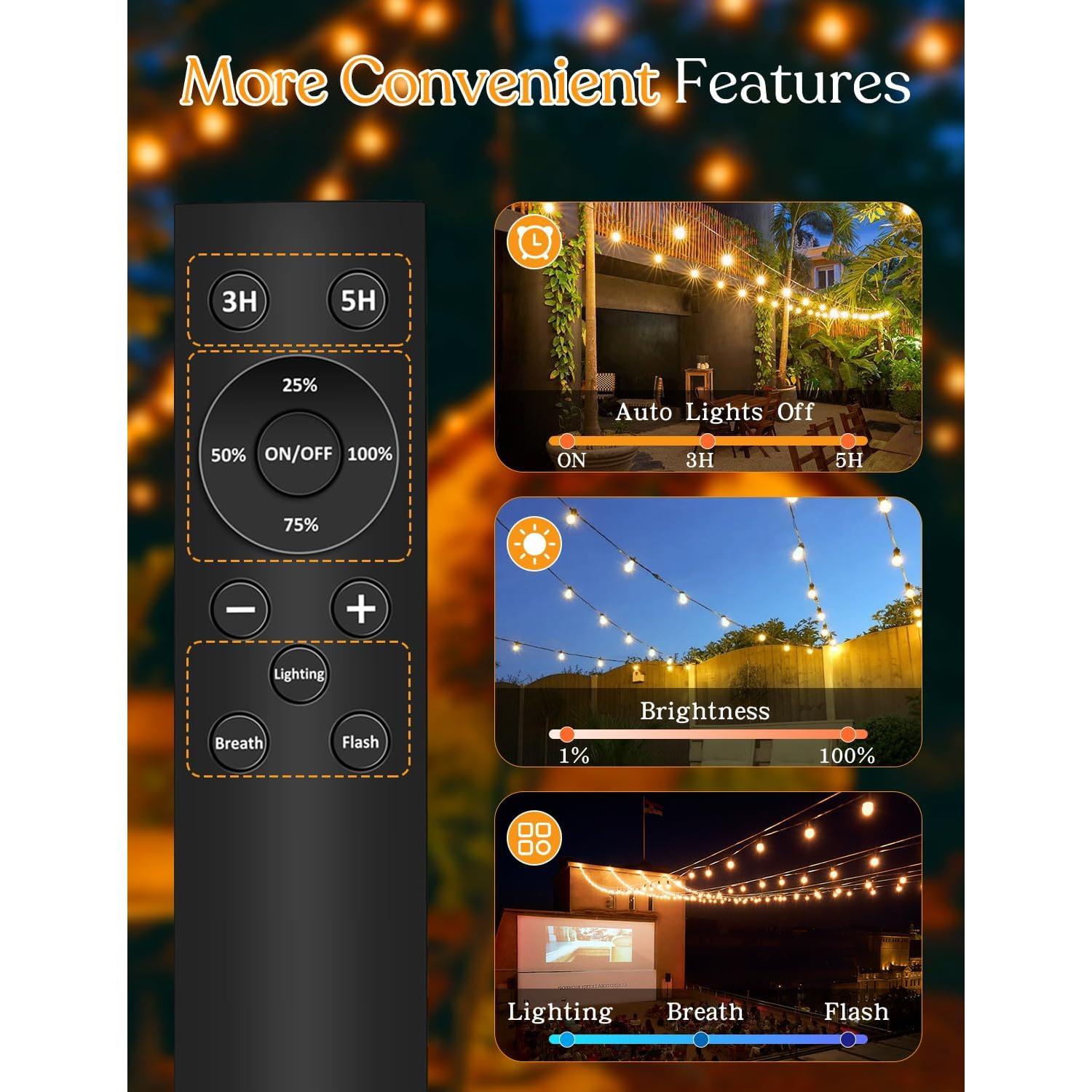 Cadena de Luces Solares 30m GHUSTAR con Control Remoto