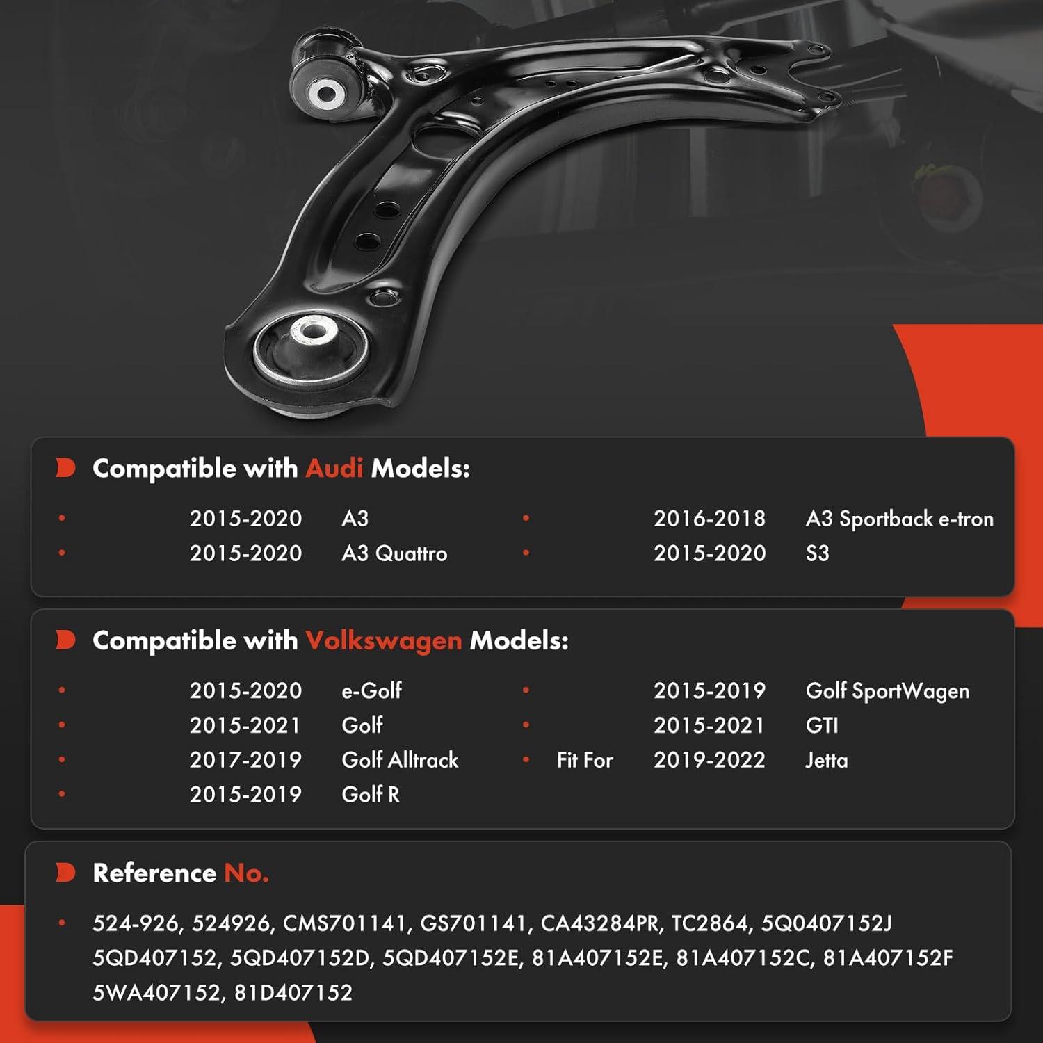 Brazo de Control Inferior Derecho A-Premium para Volkswagen y Audi